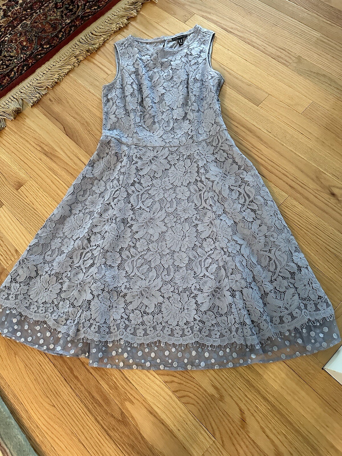 Isaac Mizrahi Satin Blue Lace Dress NWT 6R A306457