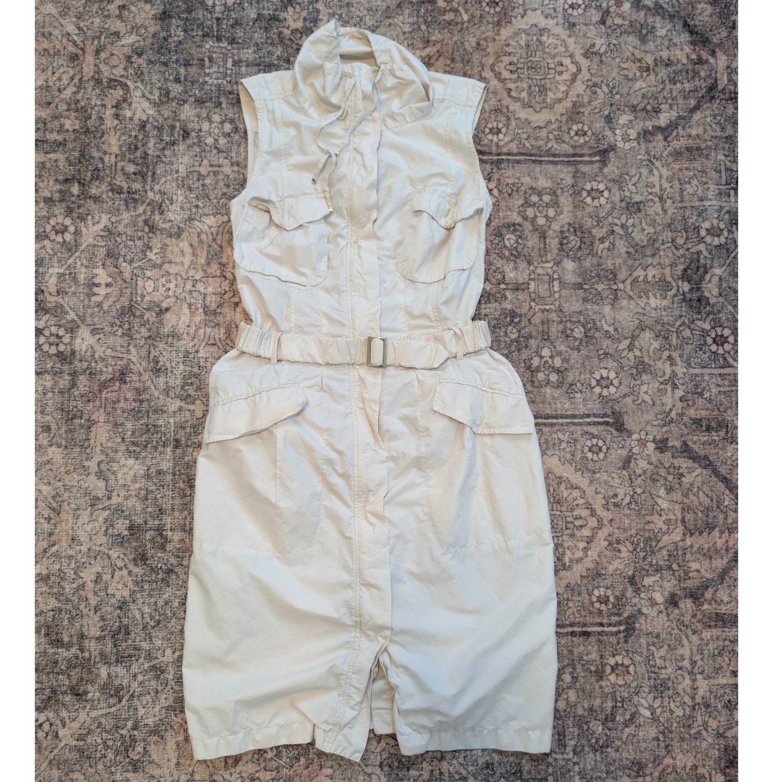 Weekend Max Mara Womens Beige Utility Belted Cargo Dress Size 4 US Safari
