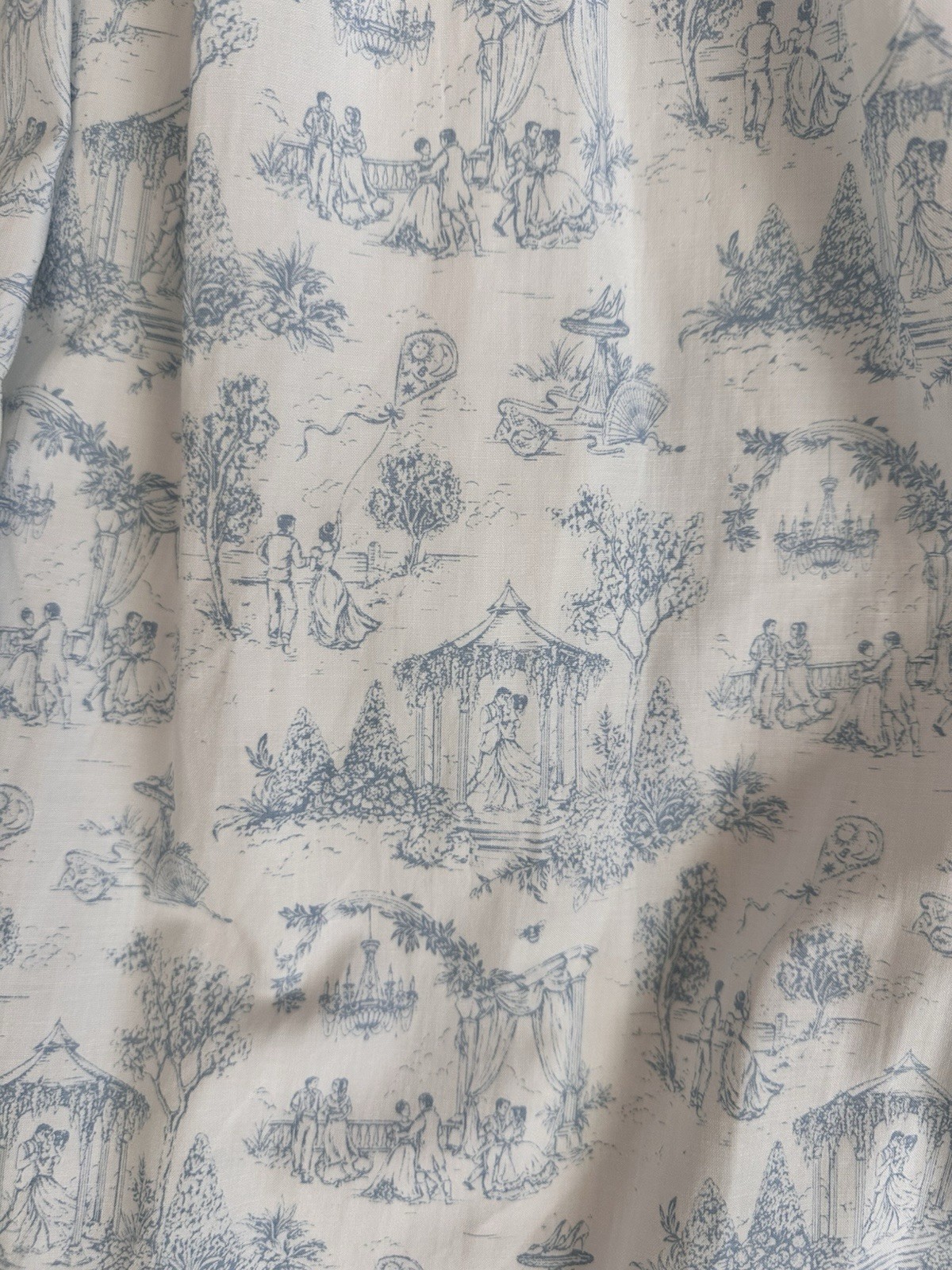 NWT Bridgerton Celebrity Pink Womens Basque Blue Toile Midi Dress Size M