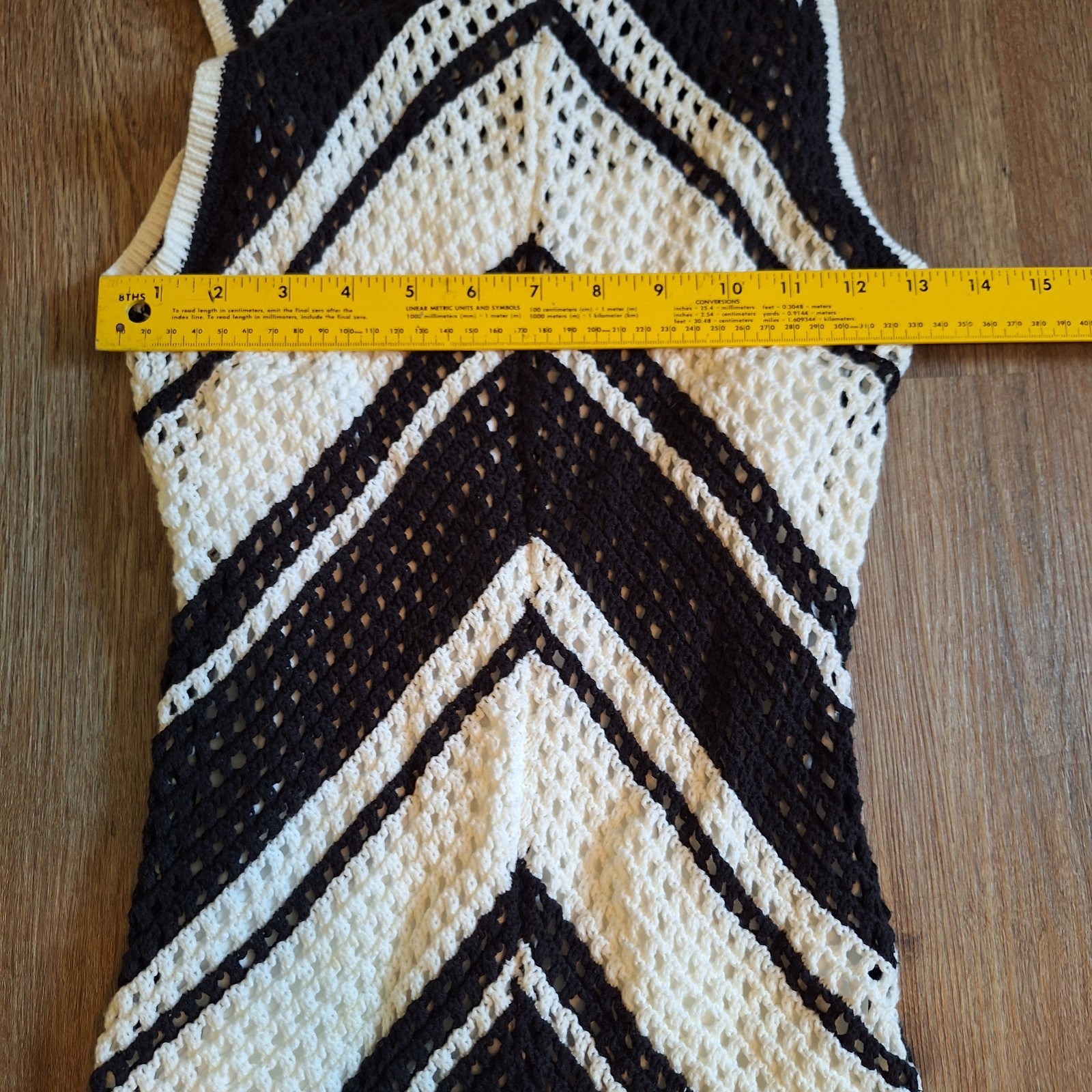 Willow & Wind M Knit Black White Chevron BodyCon Sleeveless Dress Cottagecore