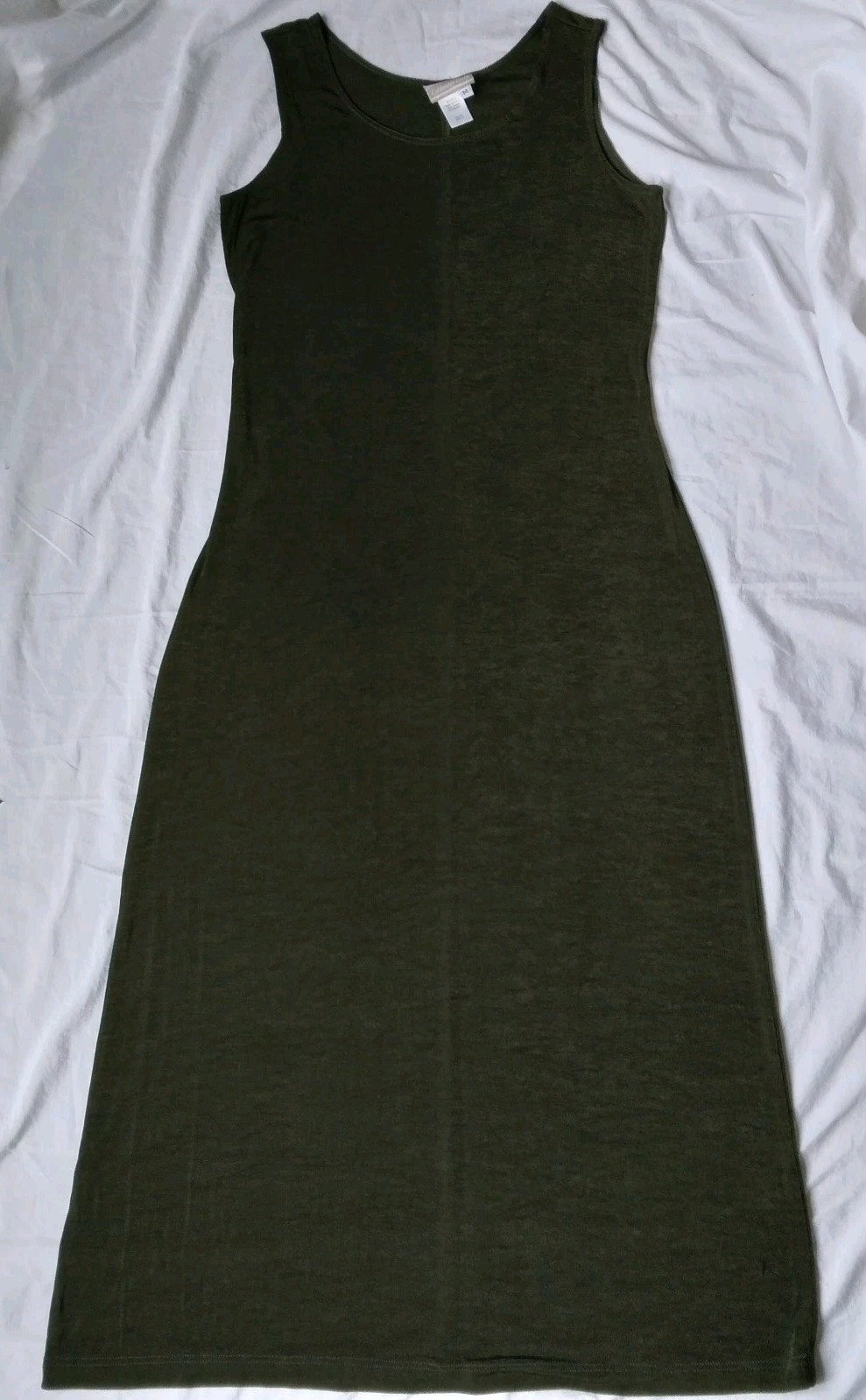 Vintage Coldwater Creek Acetate Blend Stretch Maxi Dress Green Womens Medium