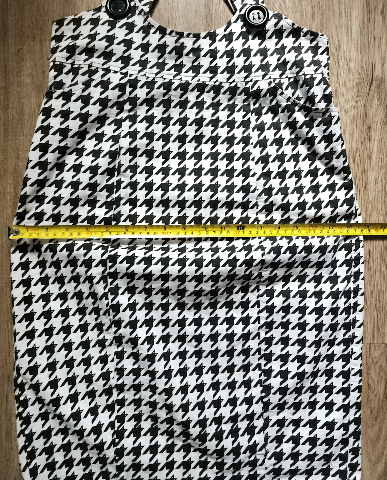 Bonsai Kitten Catstooth Overall Pinafore Suspender Straps Black White 29×25