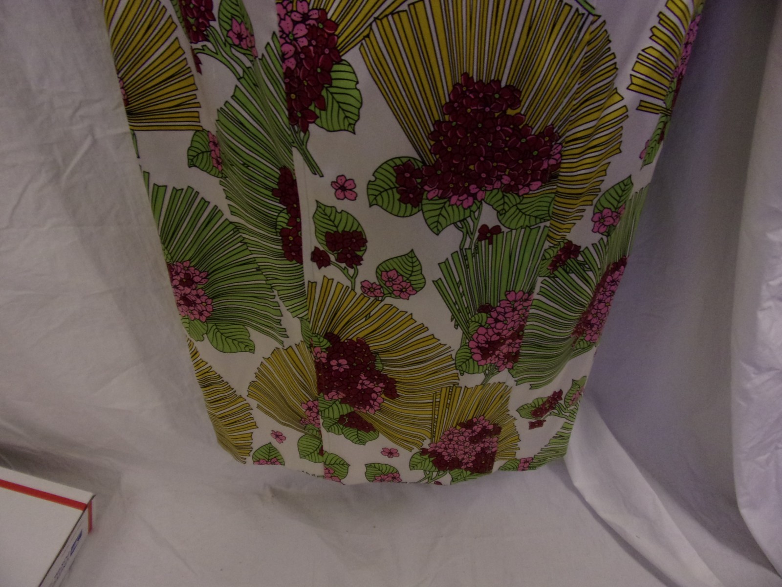 David Meister Silk Dress Ivory & Pink Palm Frond Bustier Style Dress 8