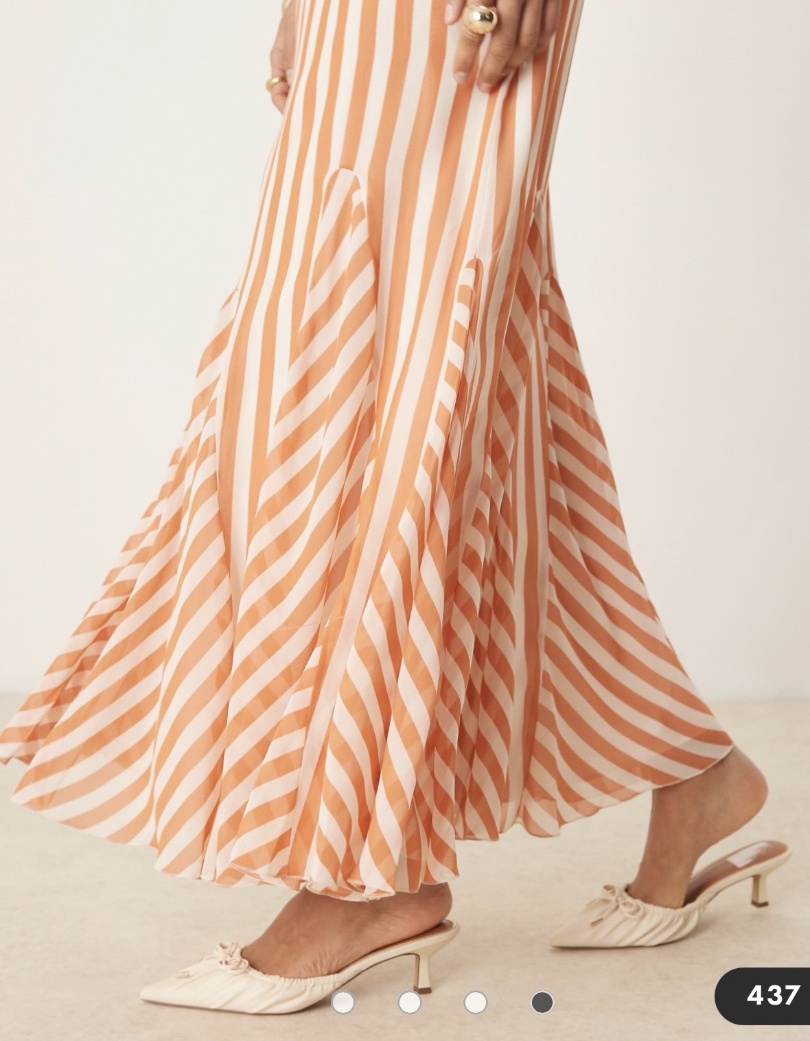 ASOS DESIGN spliced striped cami maxi dress with godets in rust stripe Woman 14