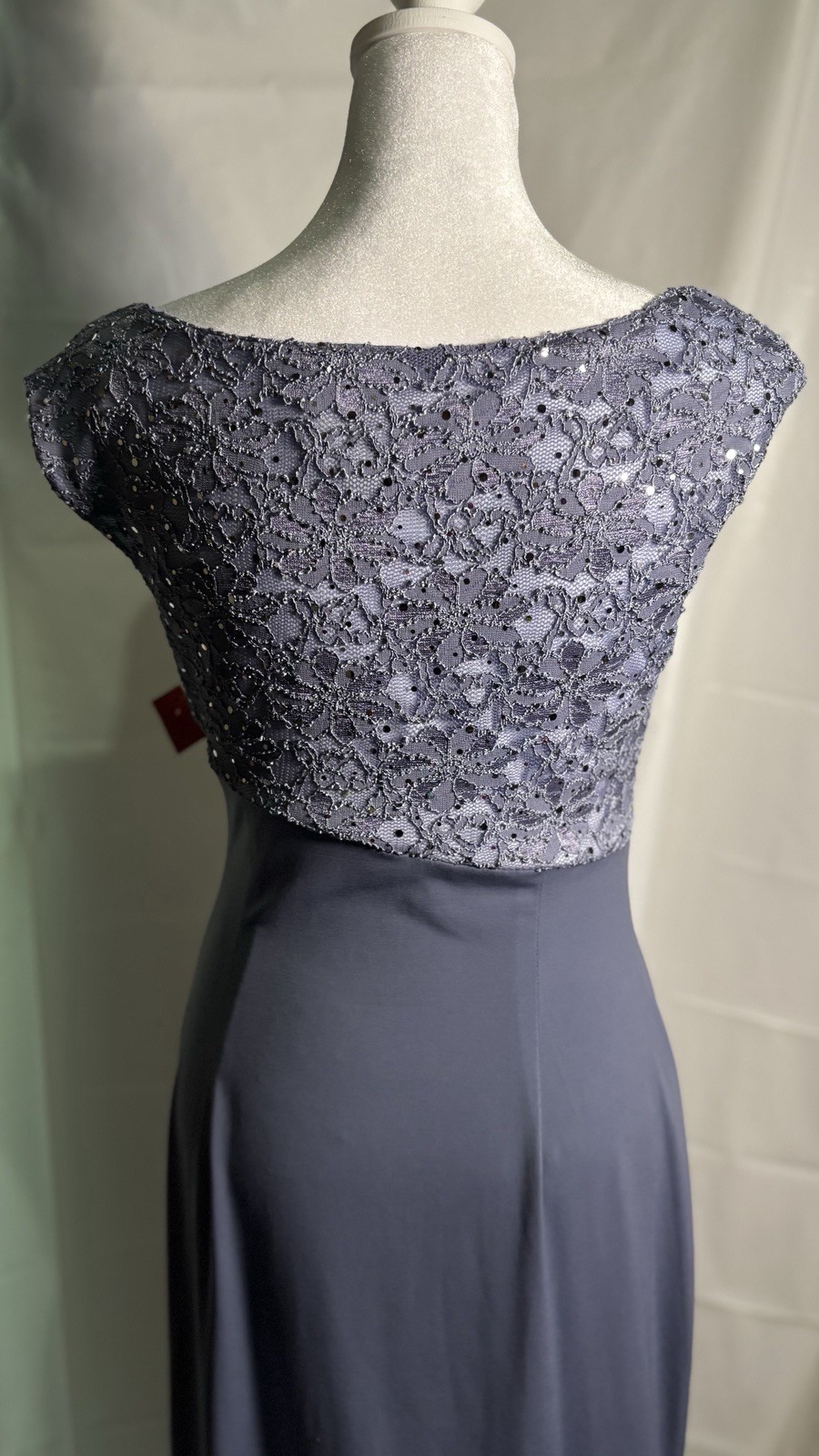 connected Apparel Women’s Silver Sequen Dresssequin dress gray 8