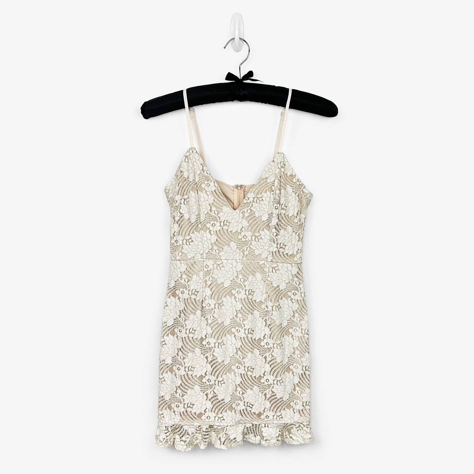 Superdown Sharon Mini Dress Size S Cream Lace Glam Party Event Wedding Guest