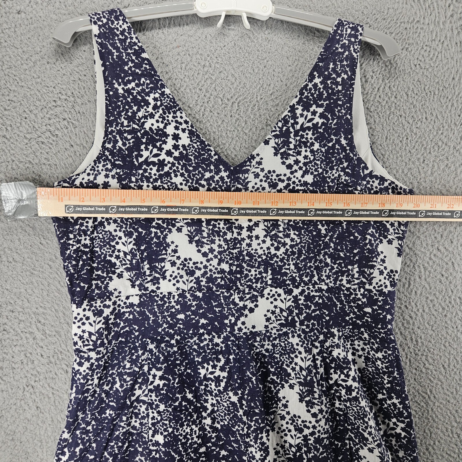 Blu Sage Dress Size 16 Side Zip Floral Print Lined Navy Blue White – 16