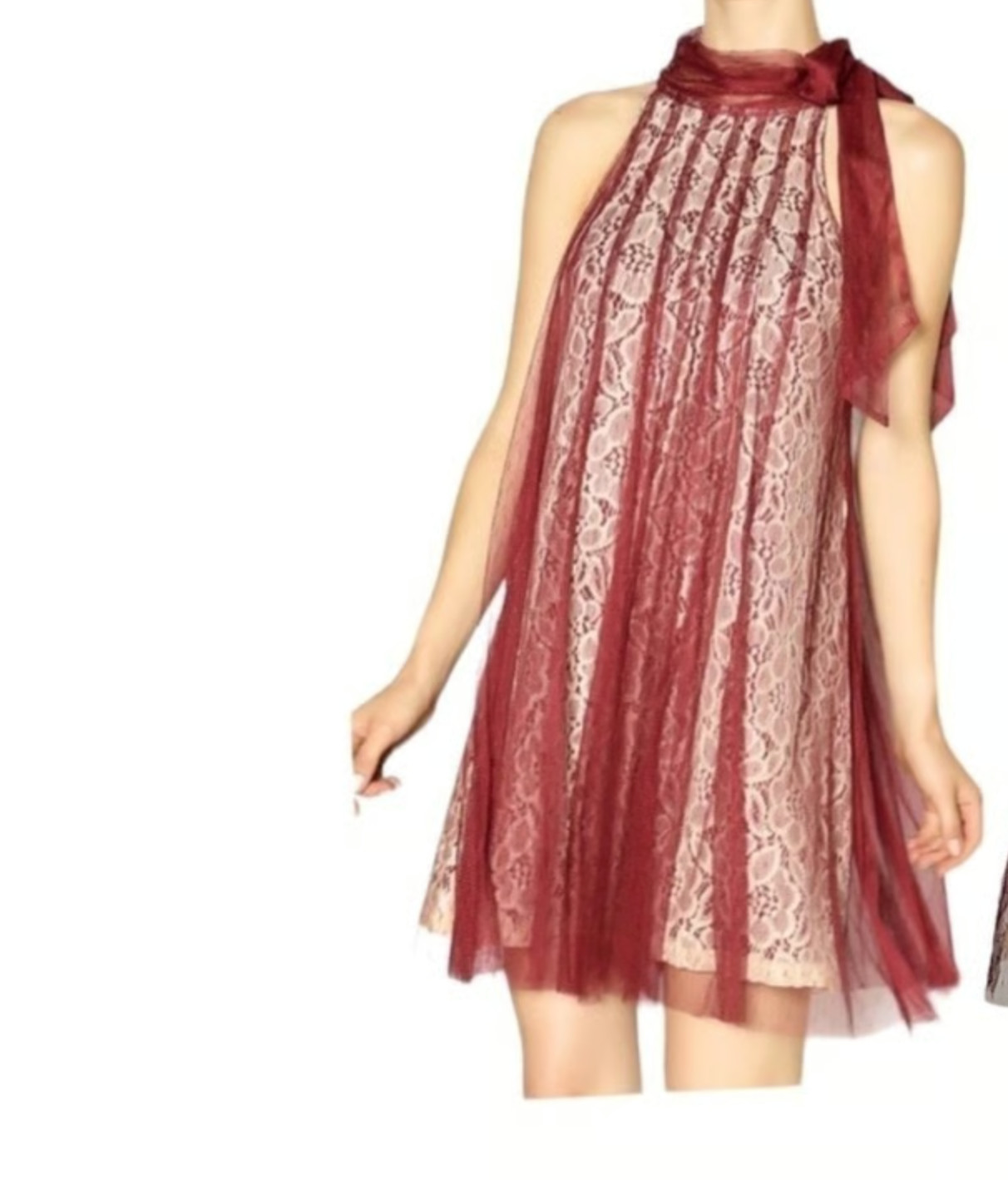 Ryu Mesh Halter Lace Party Wedding Whimsical Romantic Fairy Dress Size Small h20