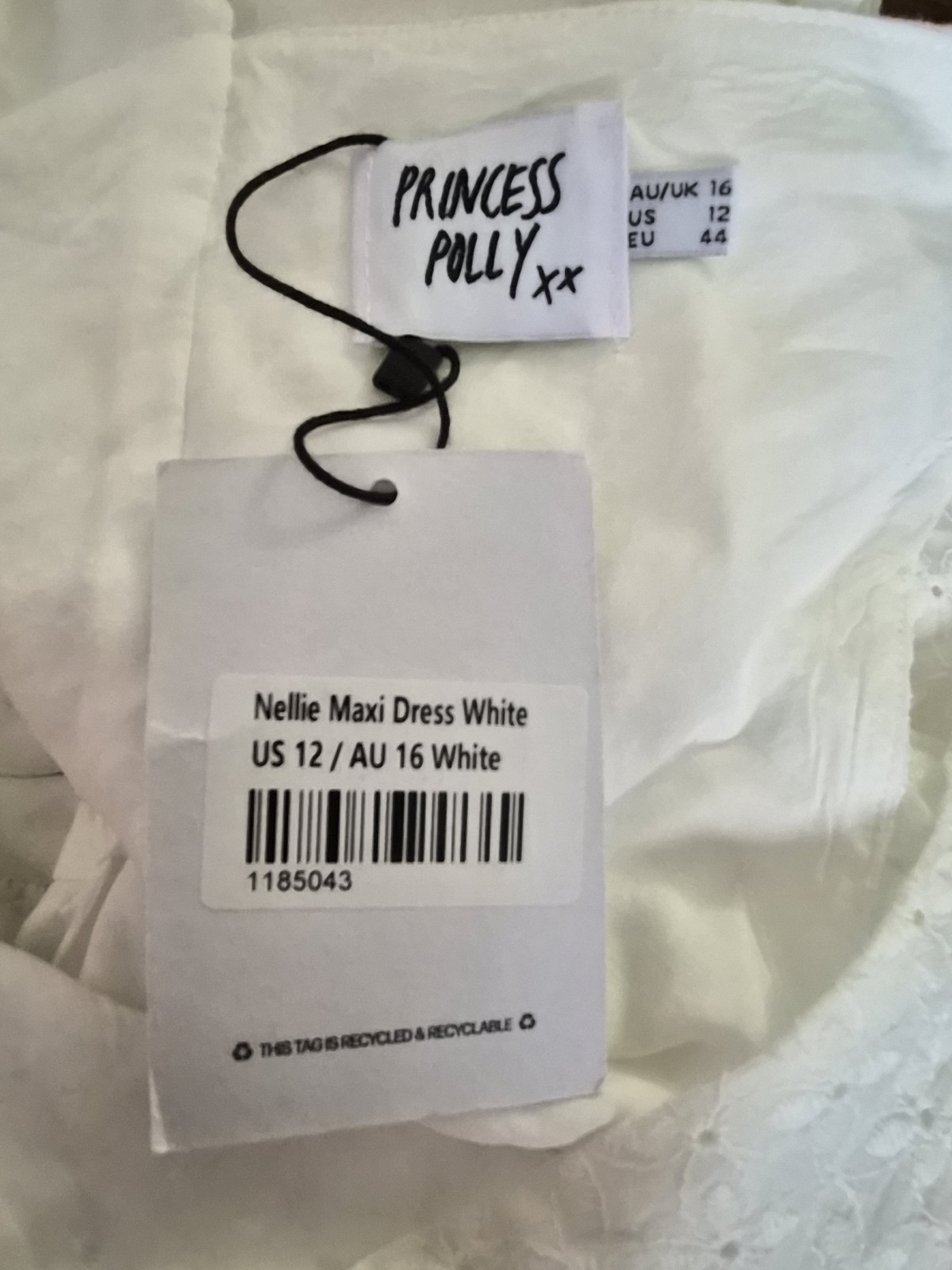 Princess Polly Nellie Anglaise Maxi Dress Blue Size US 12 New