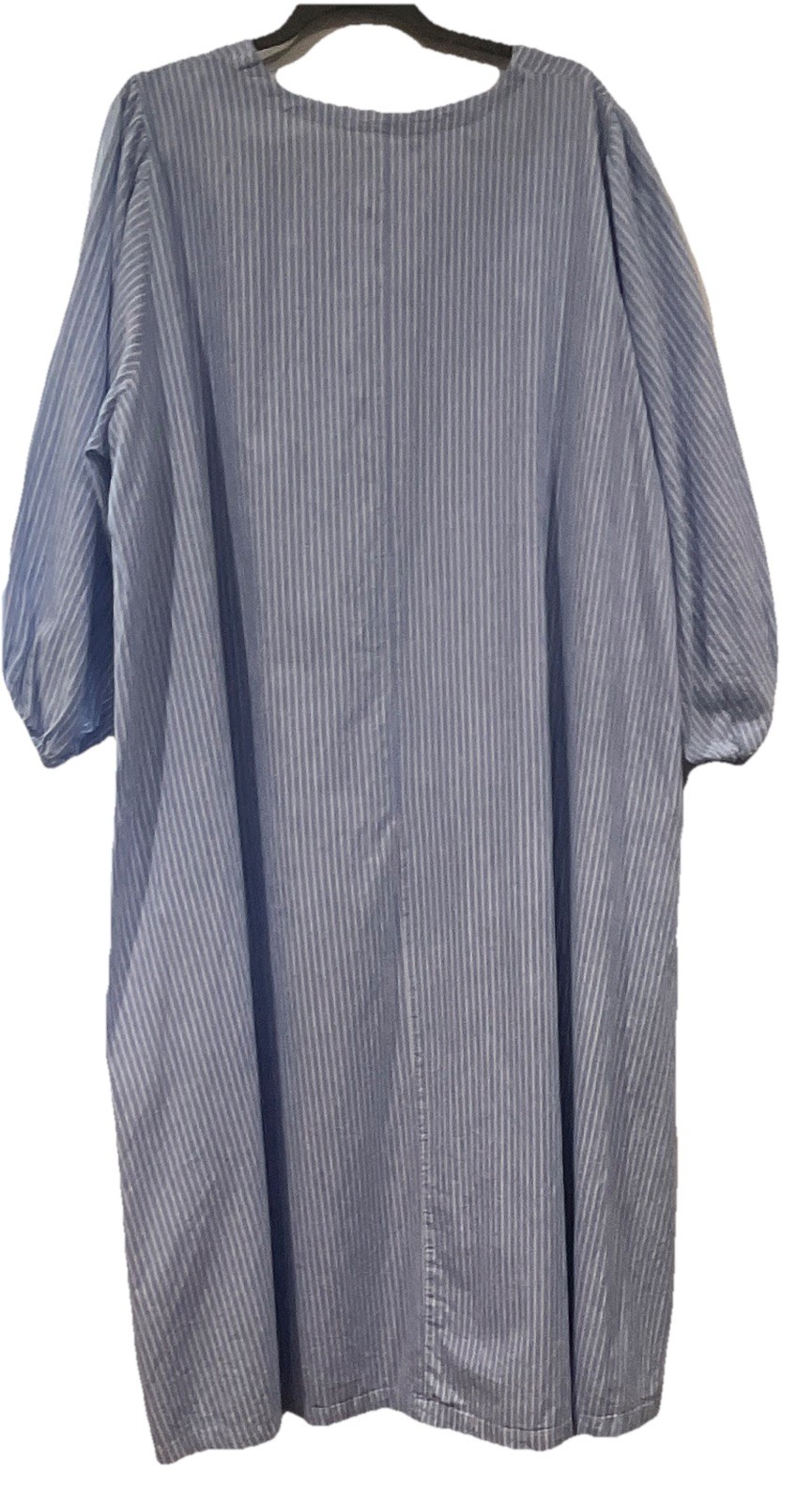 H&M Tunic XXL Blue Tunic Peasant Sleeve Linen Cotton Nautical Beach Resort Dress