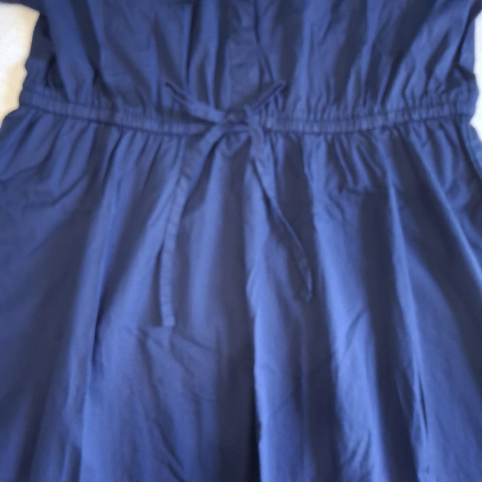 J.Crew Navy blue Collared Button front mini dress drawstring Waist Size 6 NWT
