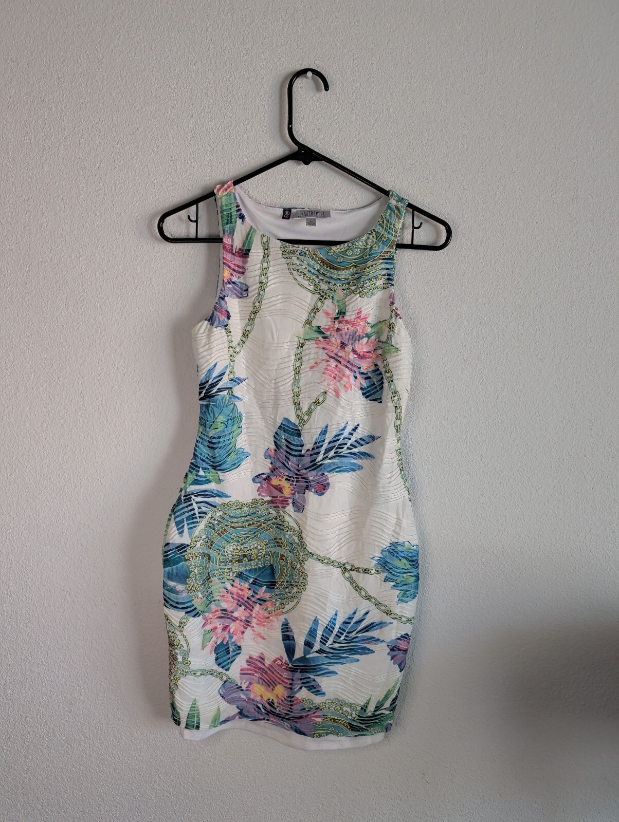 J. Lopez Petite Tropical Floral Sheath Dress Women’s XS