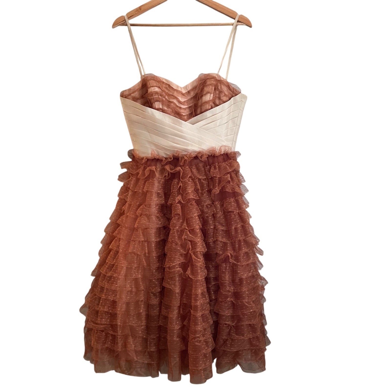 Unique Vintage Corset Ruffle Tulle Party Dress Size S/4 Fairy Coquette Hoco Prom