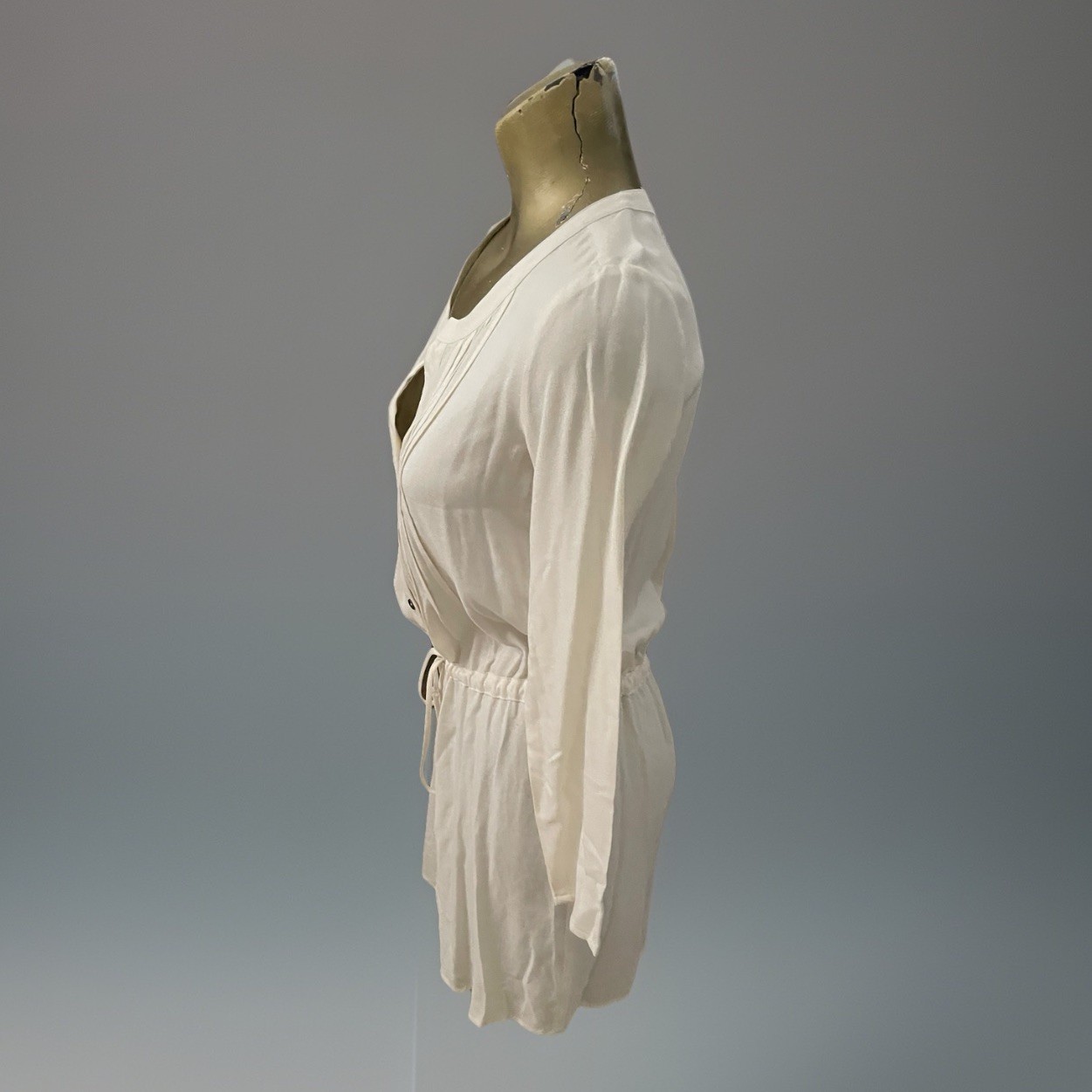 Ella Moss Pintuck Ivory Rayon Cottagecore Dress Size XS