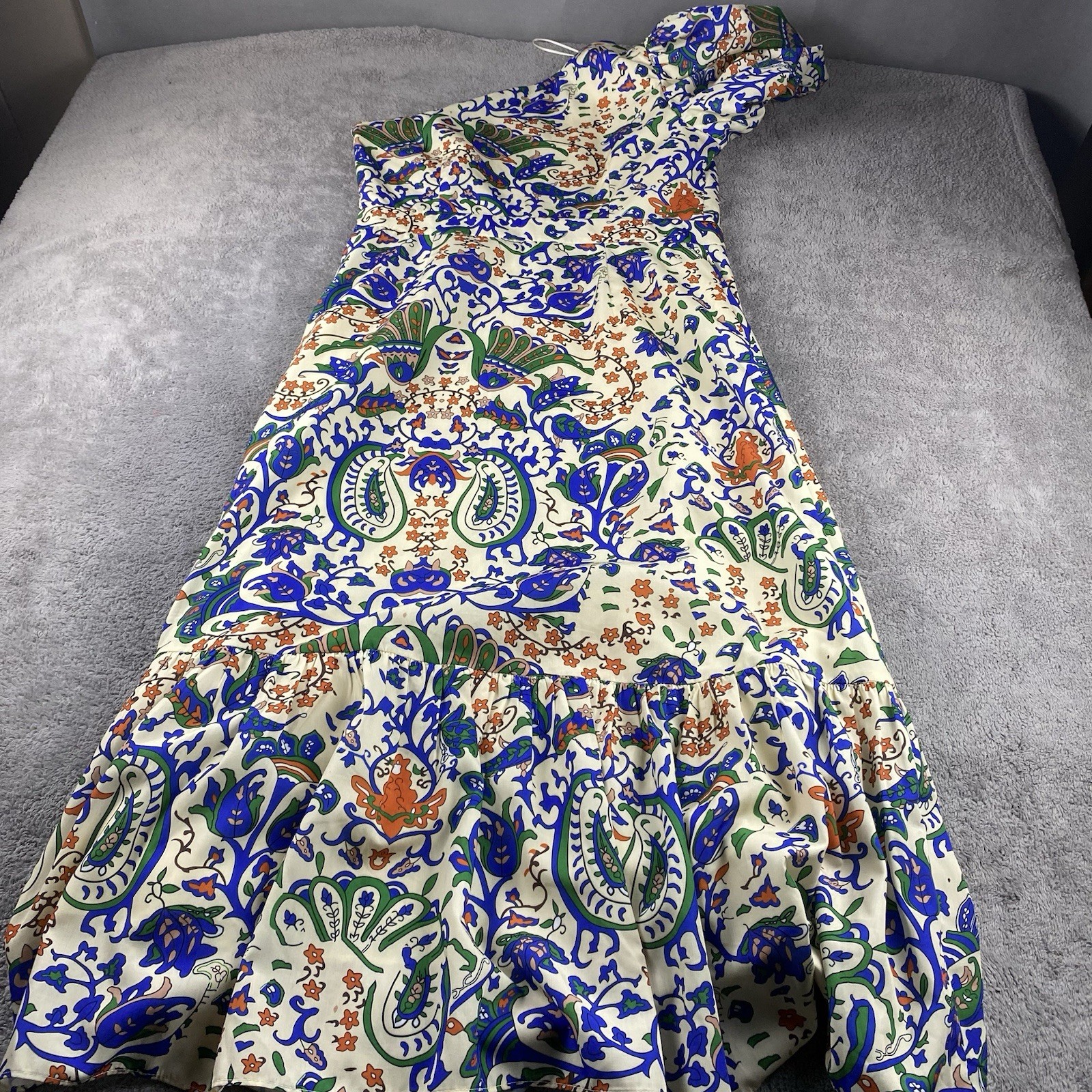 VICI One Shoulder Dress Womens Large Pattern Blue