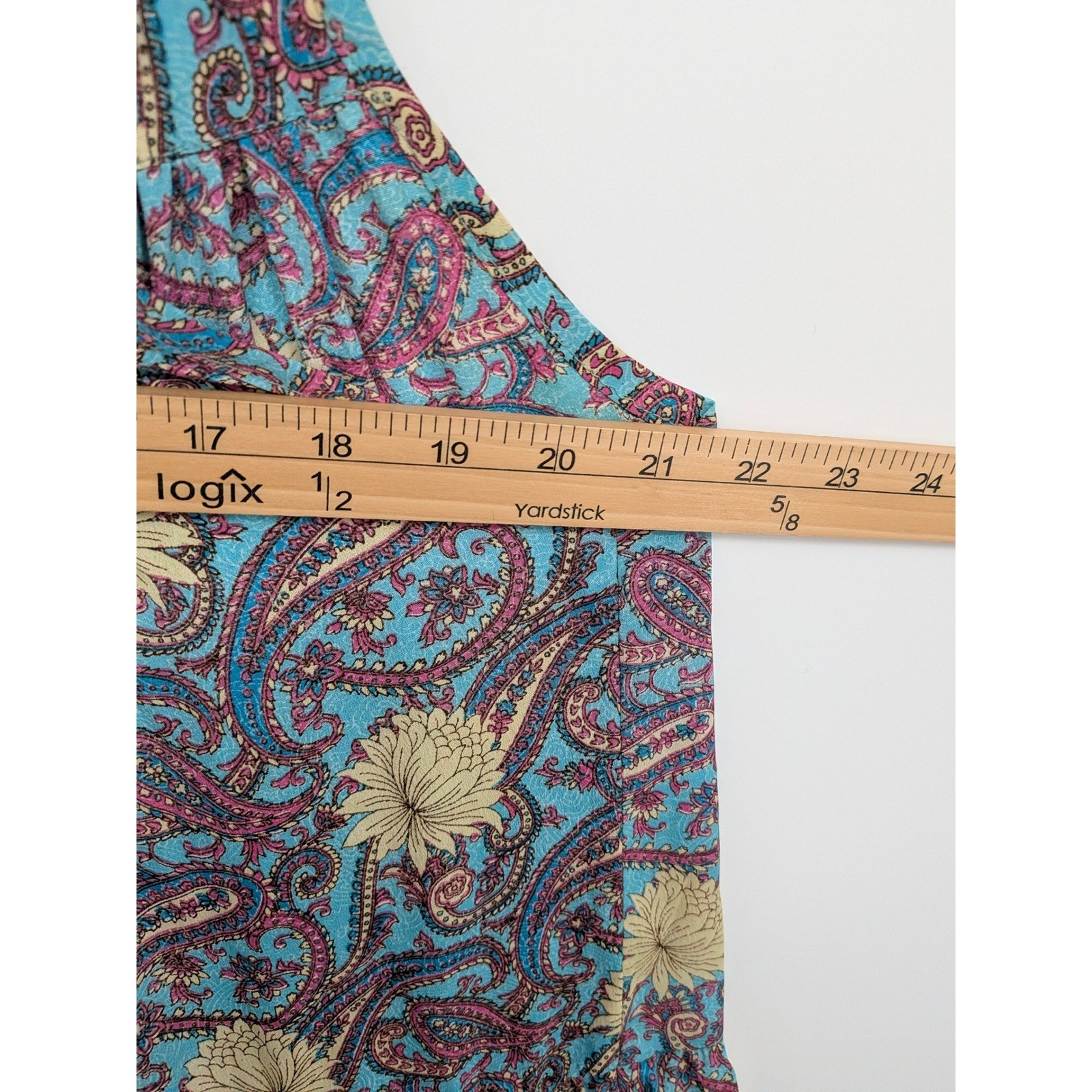 Karma Highway Maxi Dress Womens One Size Blue Paisley Floral Halter Tiered Silky