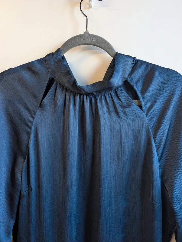 Ted Baker Navy Mini Dress UK 14 New With Tags Elegant Long Sleeve Occasion Dress
