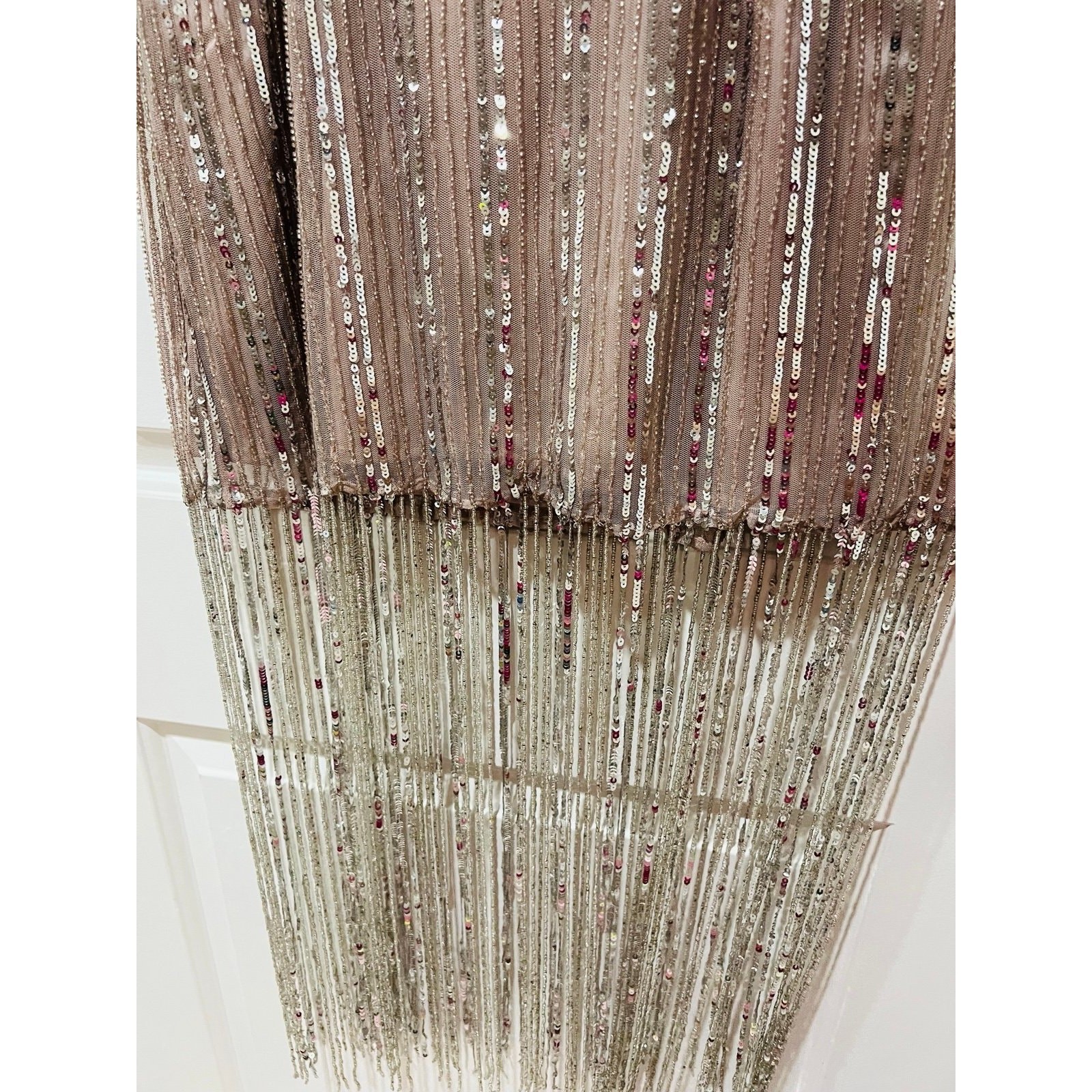NWT❤️Anthro MAEVE SEQUIN STRAPPY BEADED-FRINGE MINI DRESS sz10
