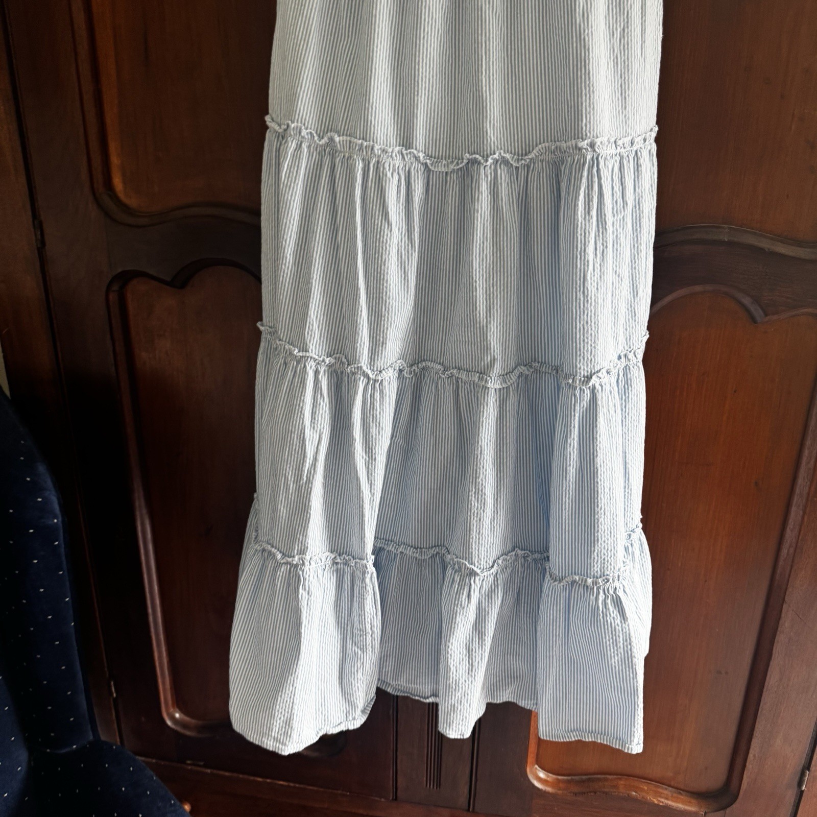 Vineyard Vines Kentucky Derby Flutter Sleeve Smocked Seersucker Midi Dress Small