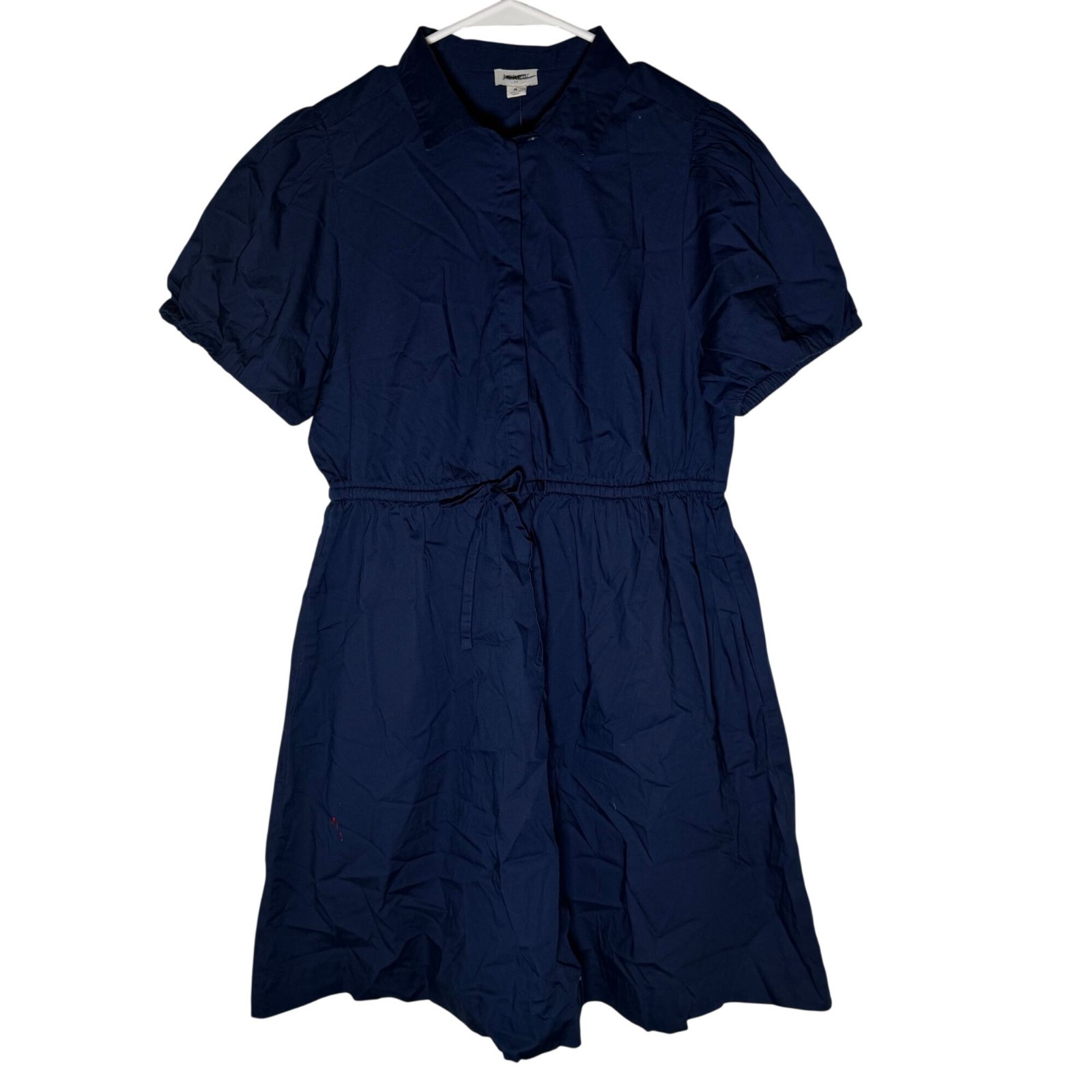 J. Crew Factory Short Sleeve Collared Mini Dress Navy Blue Size 8 NWT CA432