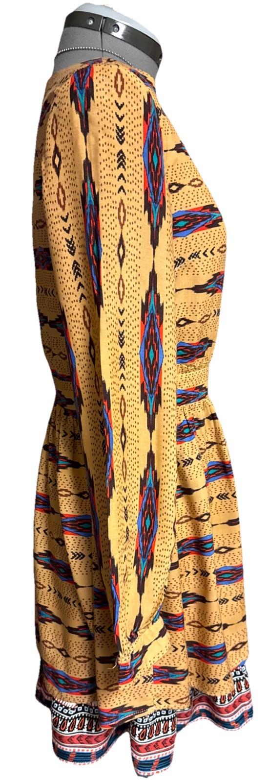 Freeway Vntg Boho Dress Side Zip Size S Style#8418A Pit To Pit 17.5”L 34”anthrop