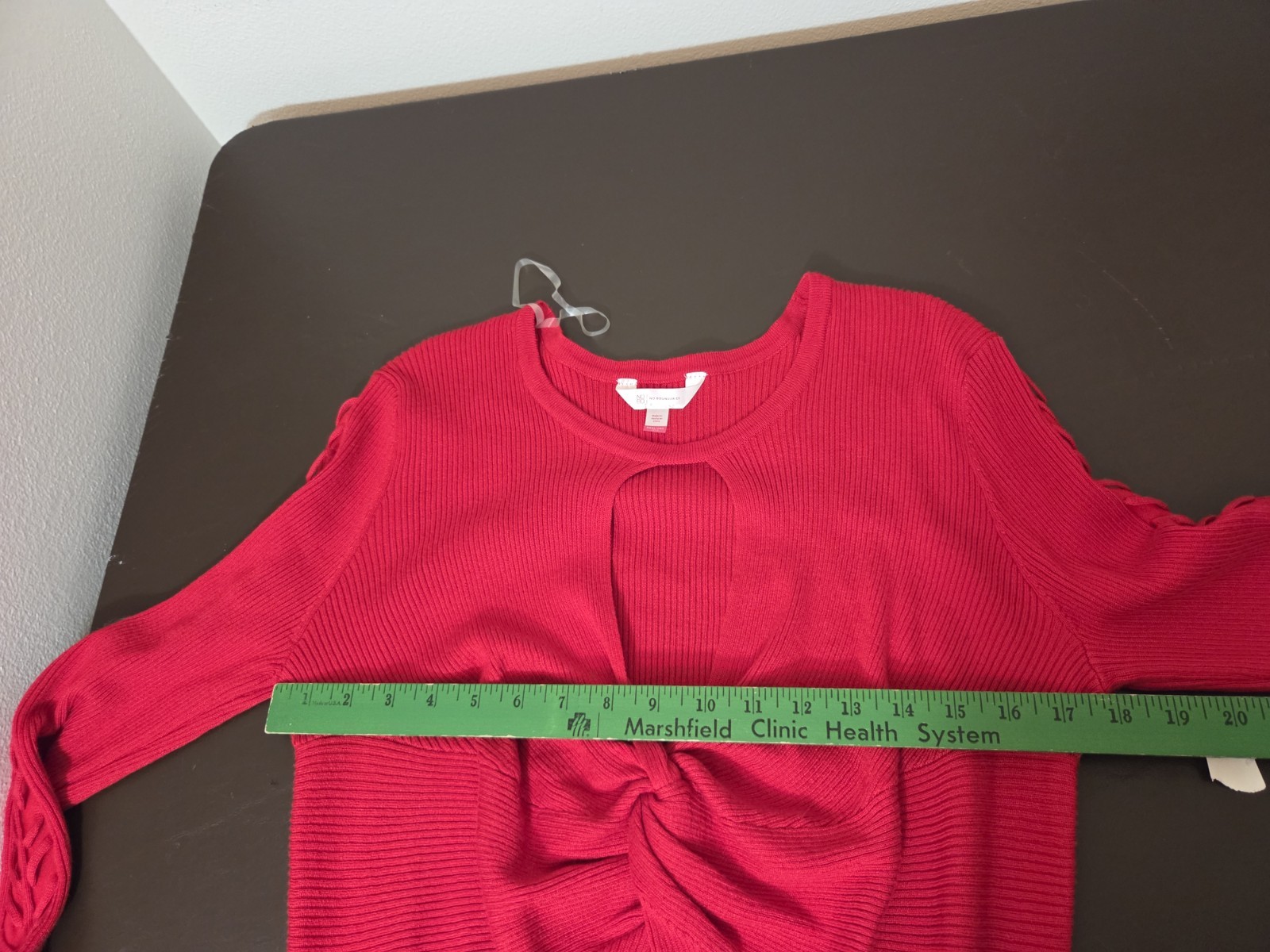 No Boundaries No Bo Juniors XXXL 21 Red Ribbed Cutout Dress Partial New Tag