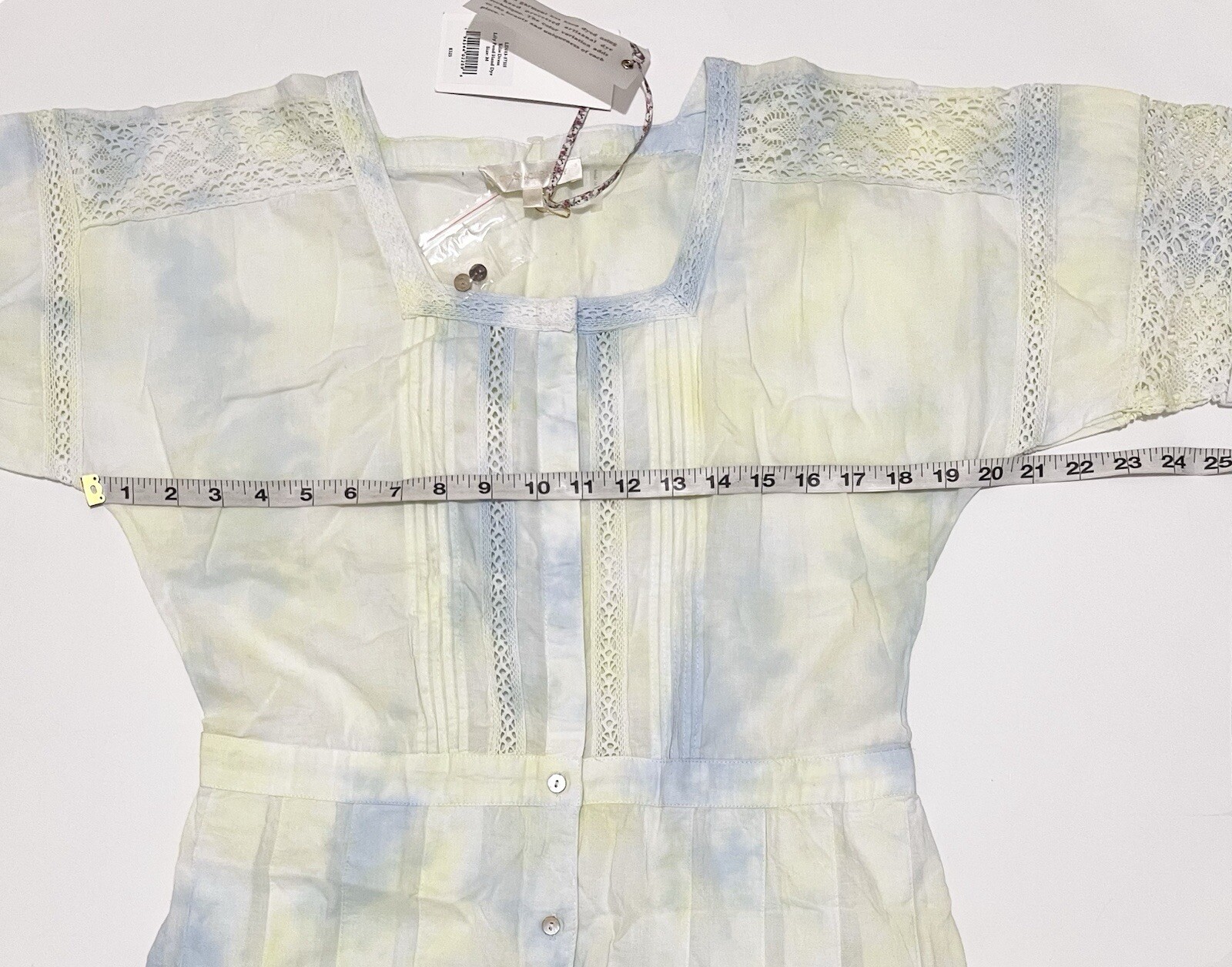 $325 LOVE SHACK FANCY Edie Dress M Lily Pond Hand Dye Green Midi Crochet Lace