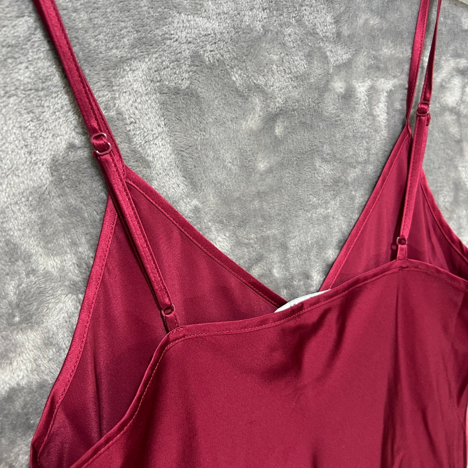 Quince 100% Washable Silk Bias Midi Slip Dress Mulberry Wine Midi V-Neck Small