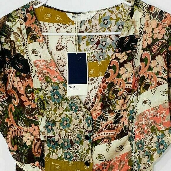 Zara Floral Dress Patchwork Paisley Boho Hippie Cottage Earth Fairy Whimsical