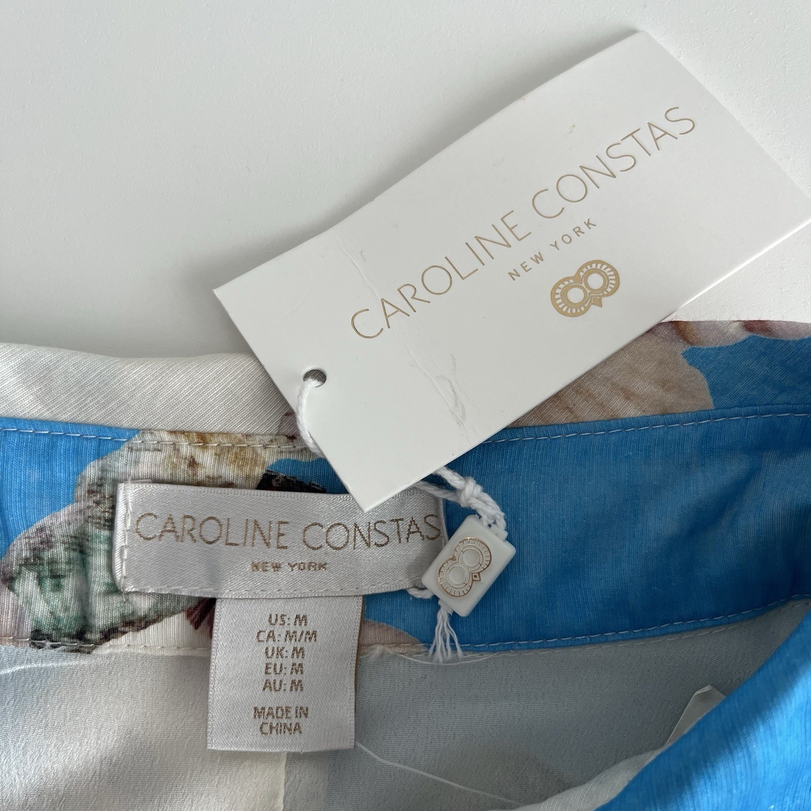 Caroline Constas Seashell Maxi Dress M Coastal Resort Shirtdress Euro Summer NWT