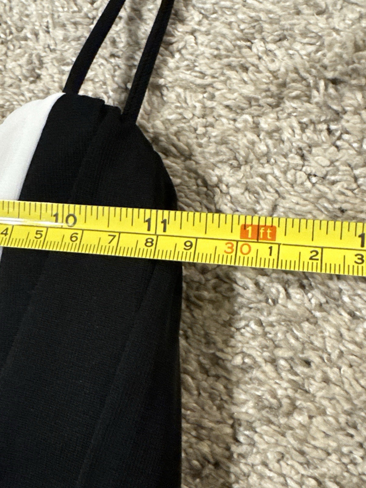 City Triangles Black/White Colorblock Chiffon A-Line Spaghetti Strap Bow L