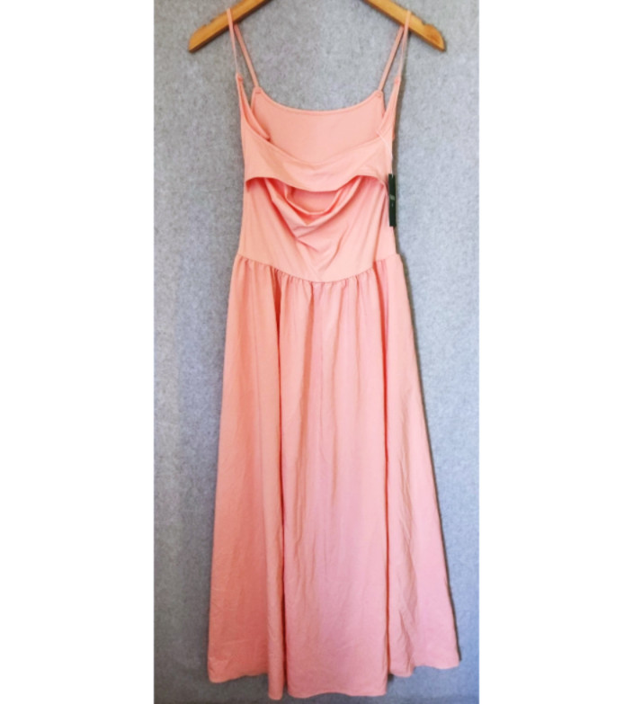 NWT Halara Breezeful Backless Side Pocket Flowy Flare Maxi Quick Dry Slip Dress