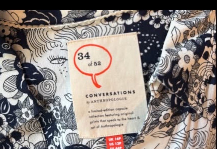 Anthropologie Conversations Limited Edition Shirt Dress Size 12P