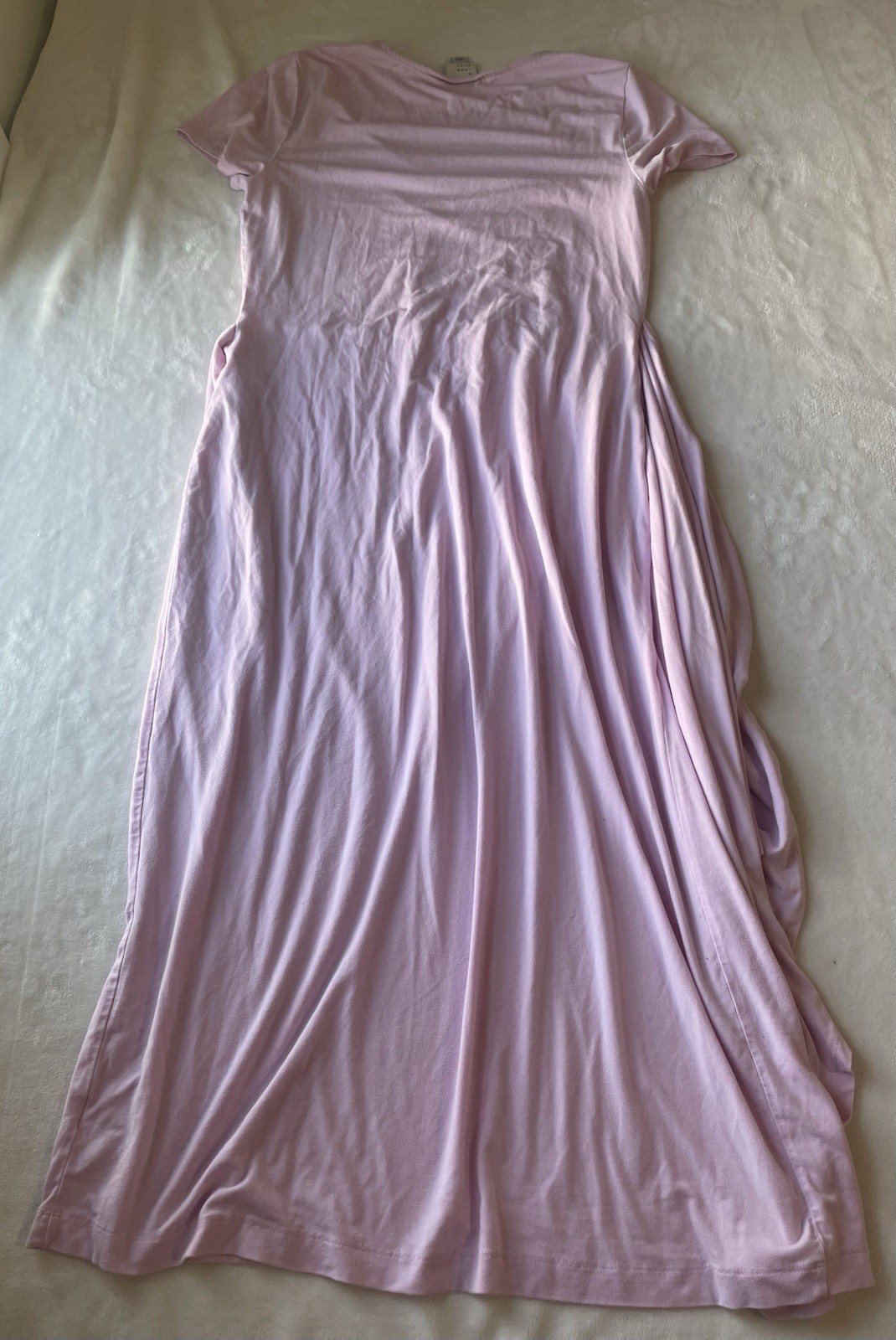 A New Day Short Sleeve Tie Maxi Boho Wrap Dress Pink Medium Stretch Summer