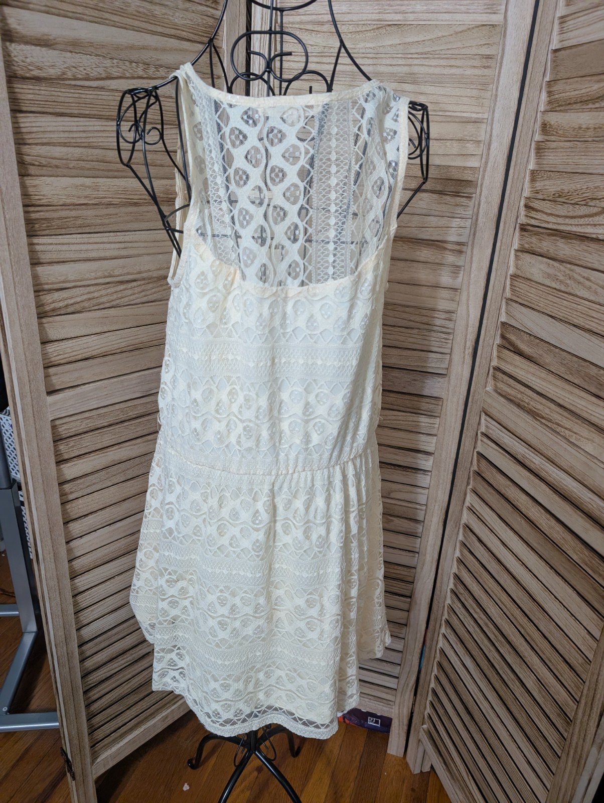 Beta House Women’s XL Vanilla Lace Sleeveless Short A-line Dress