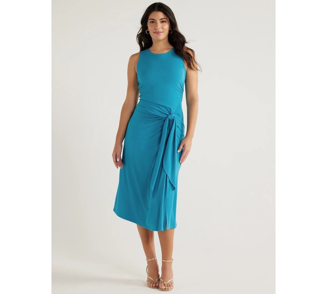 Sofia Jeans Women’s and Women’s Plus Side Tie Tank Dress with Rouching Size L