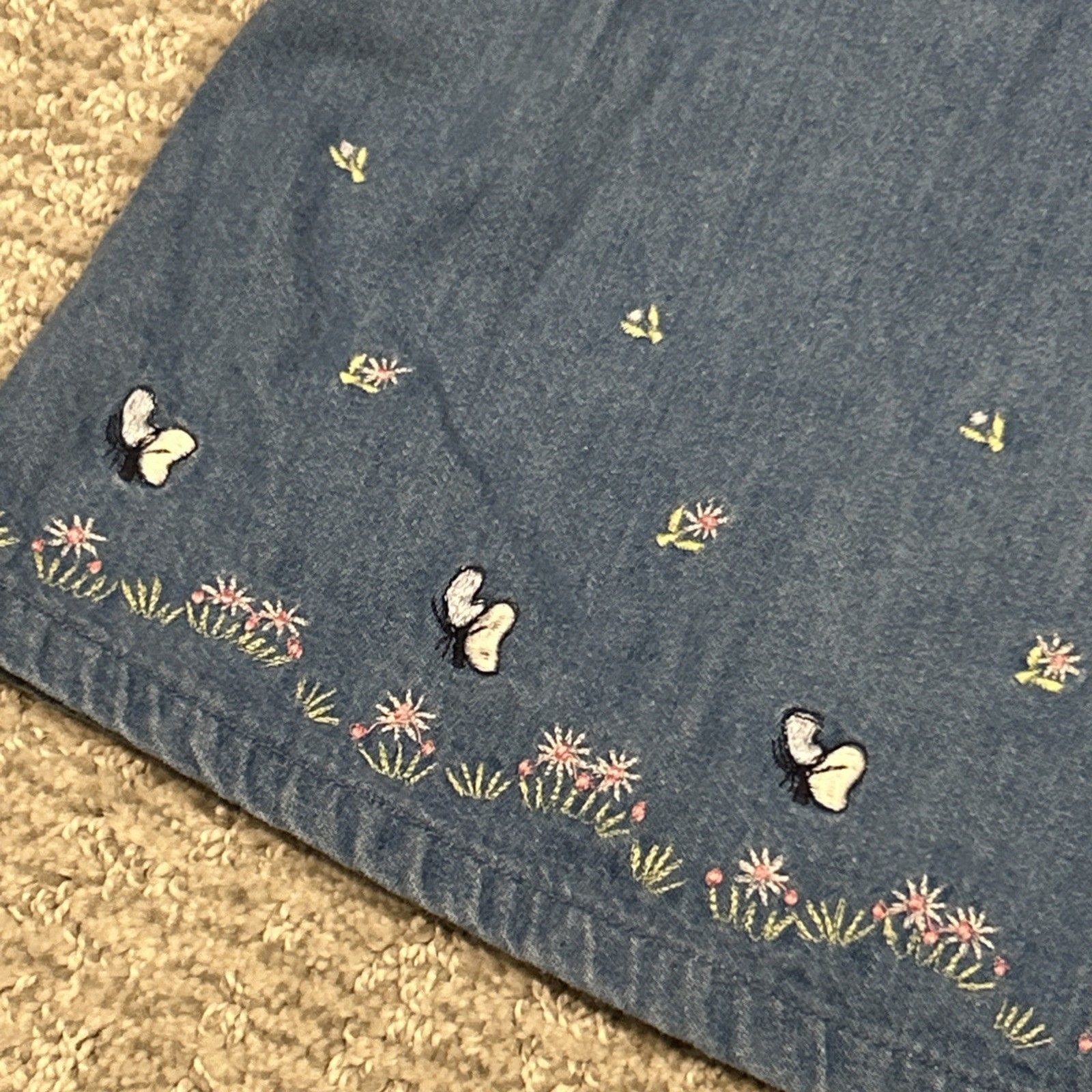 Aeropostale Overall Dress Junior Womens Large Aero Jean Pearl Snap Front Y2K 90s