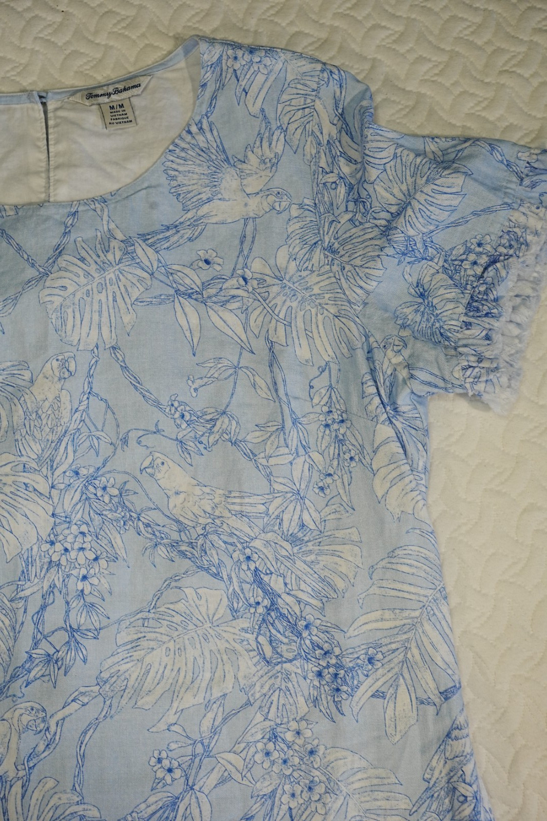 Tommy Bahama Tropical Parrots Linen Dress M Dress