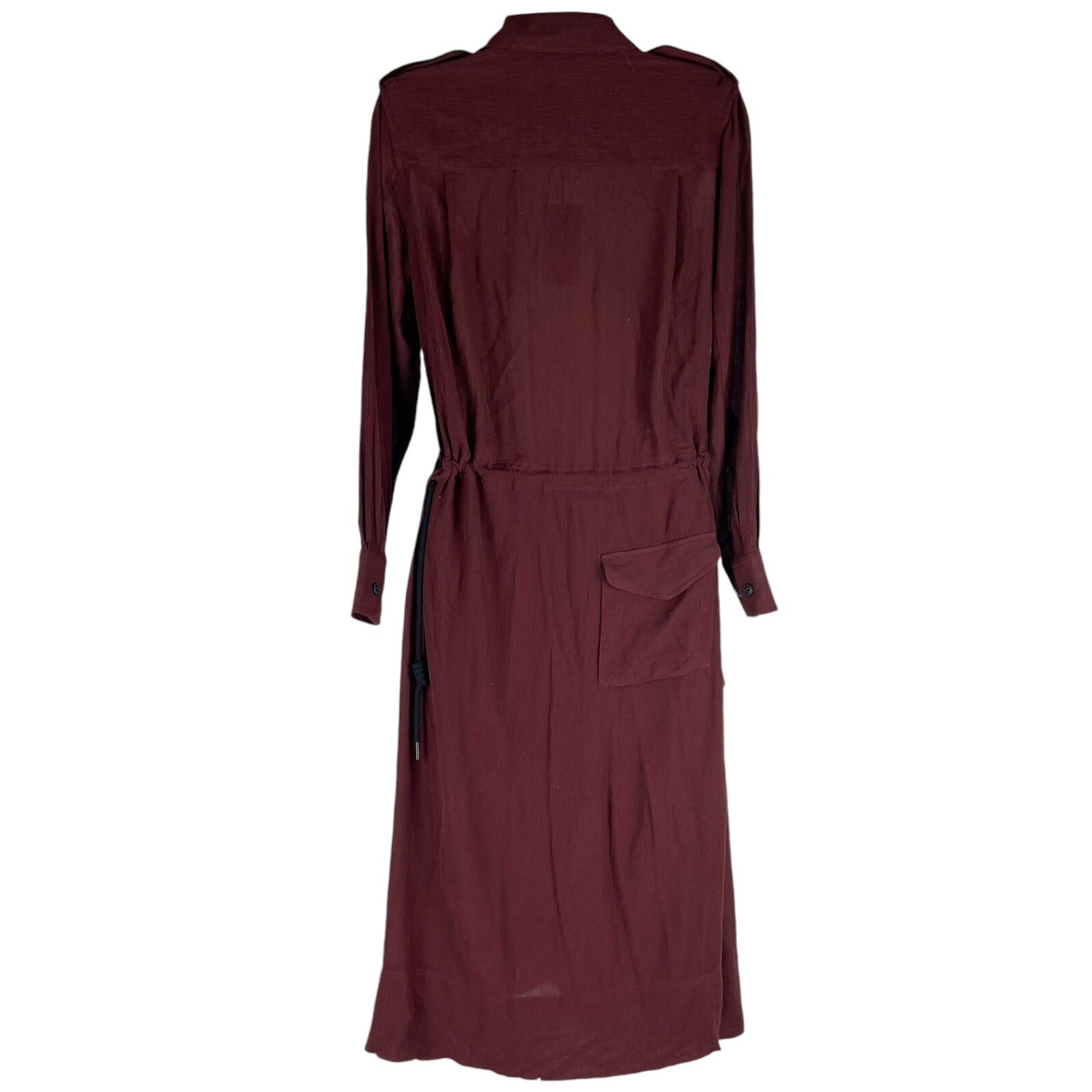 NEW Rag & Bone Oasis Button Down Shirt Dress Waist Tie Deep Red Women Size XXS