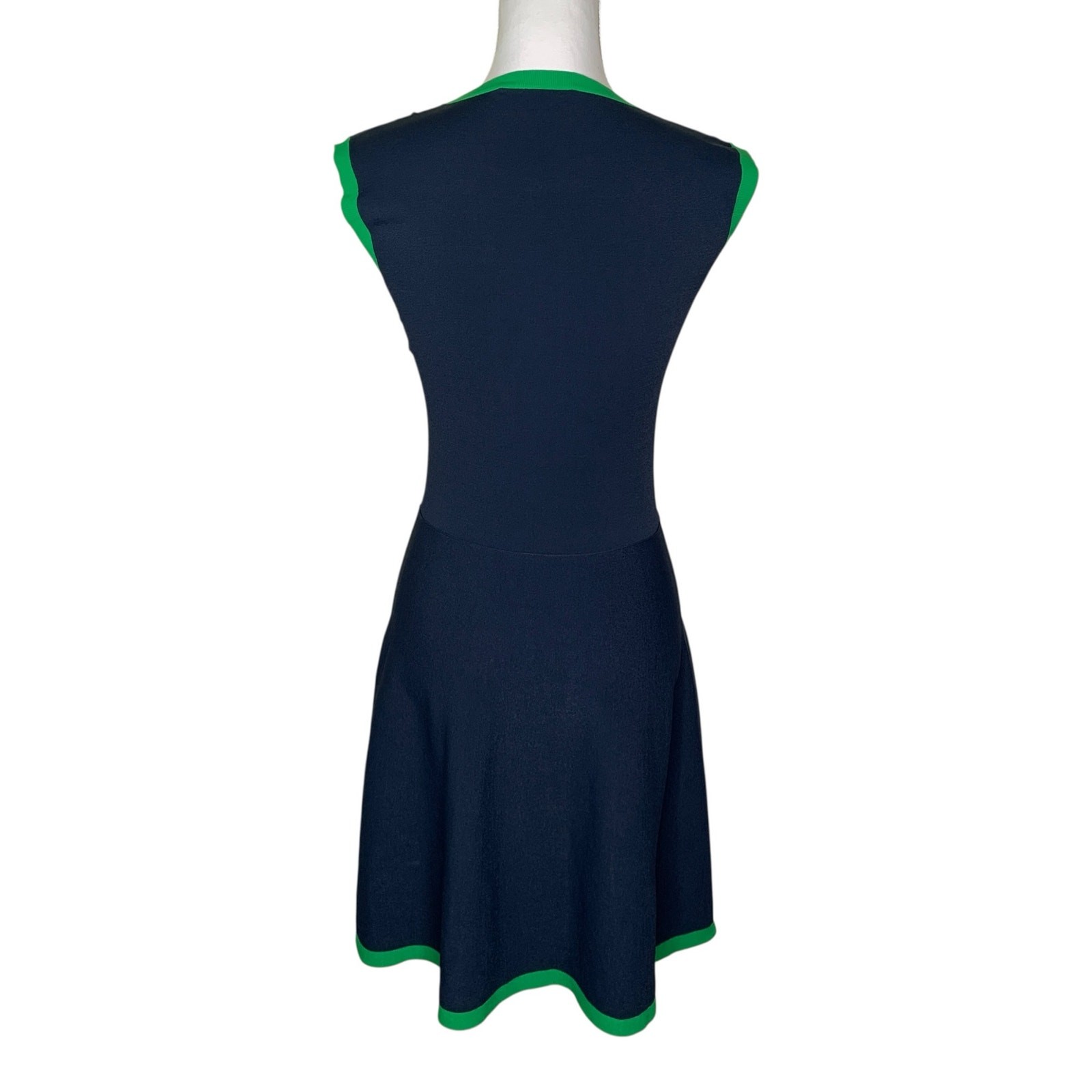 Christopher Kane Floral Graphic Knit Fit & Flare Dress Blue Green Size S Italy