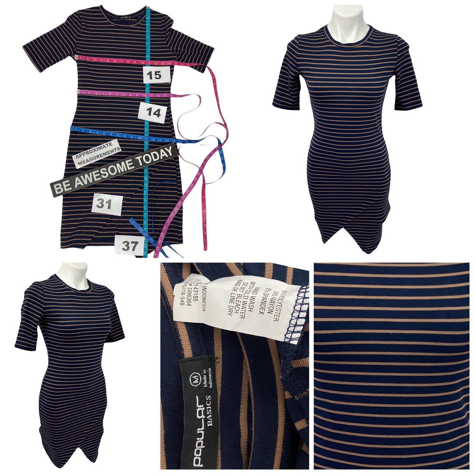 Love Tree Dress Womens Medium Lot Anorak Jacket Brown Blue Knit Pocket
