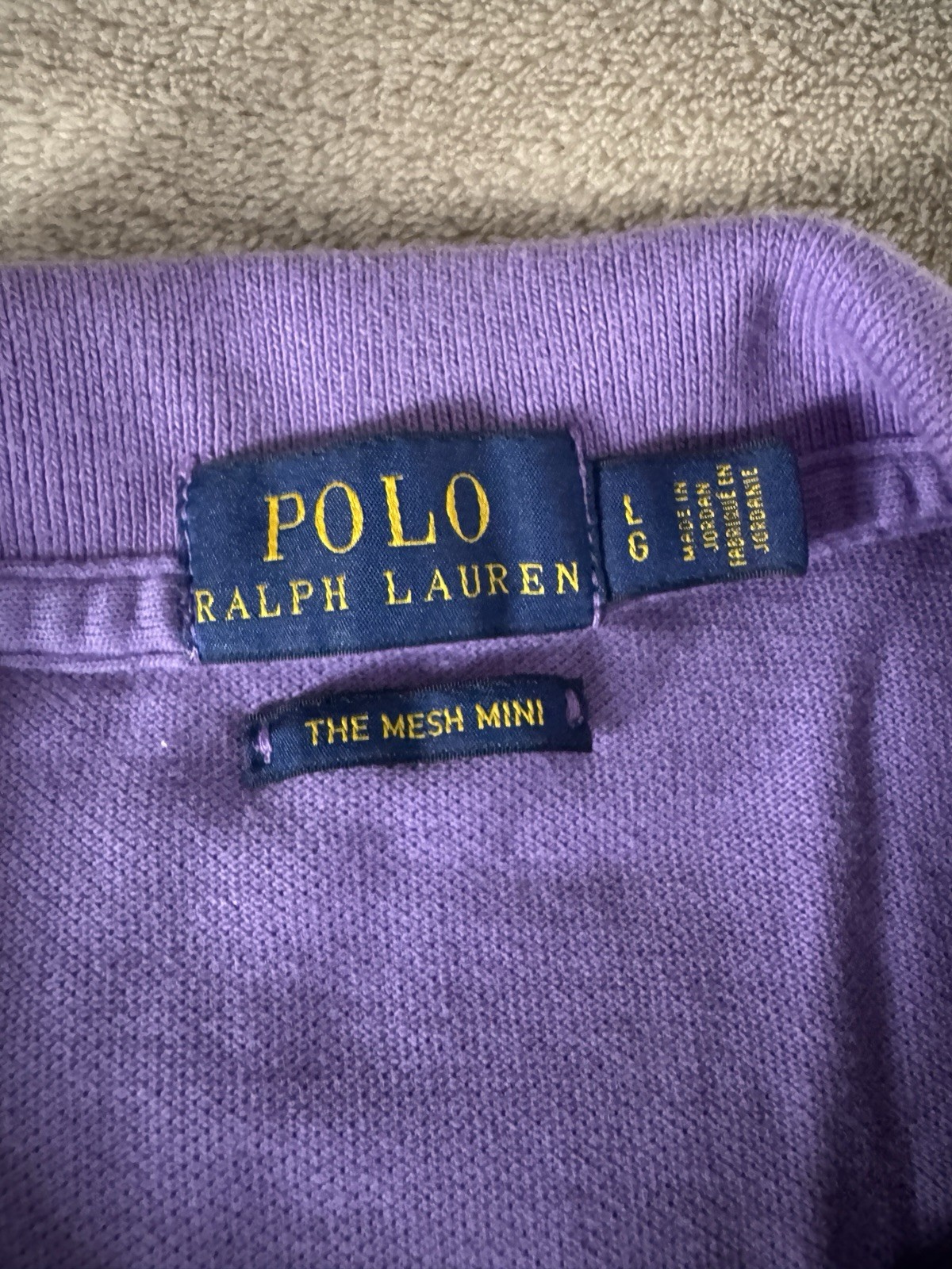 Polo Ralph Lauren Mesh Mini Polo Dress Purple L Preppy Tennis Golf Y2K