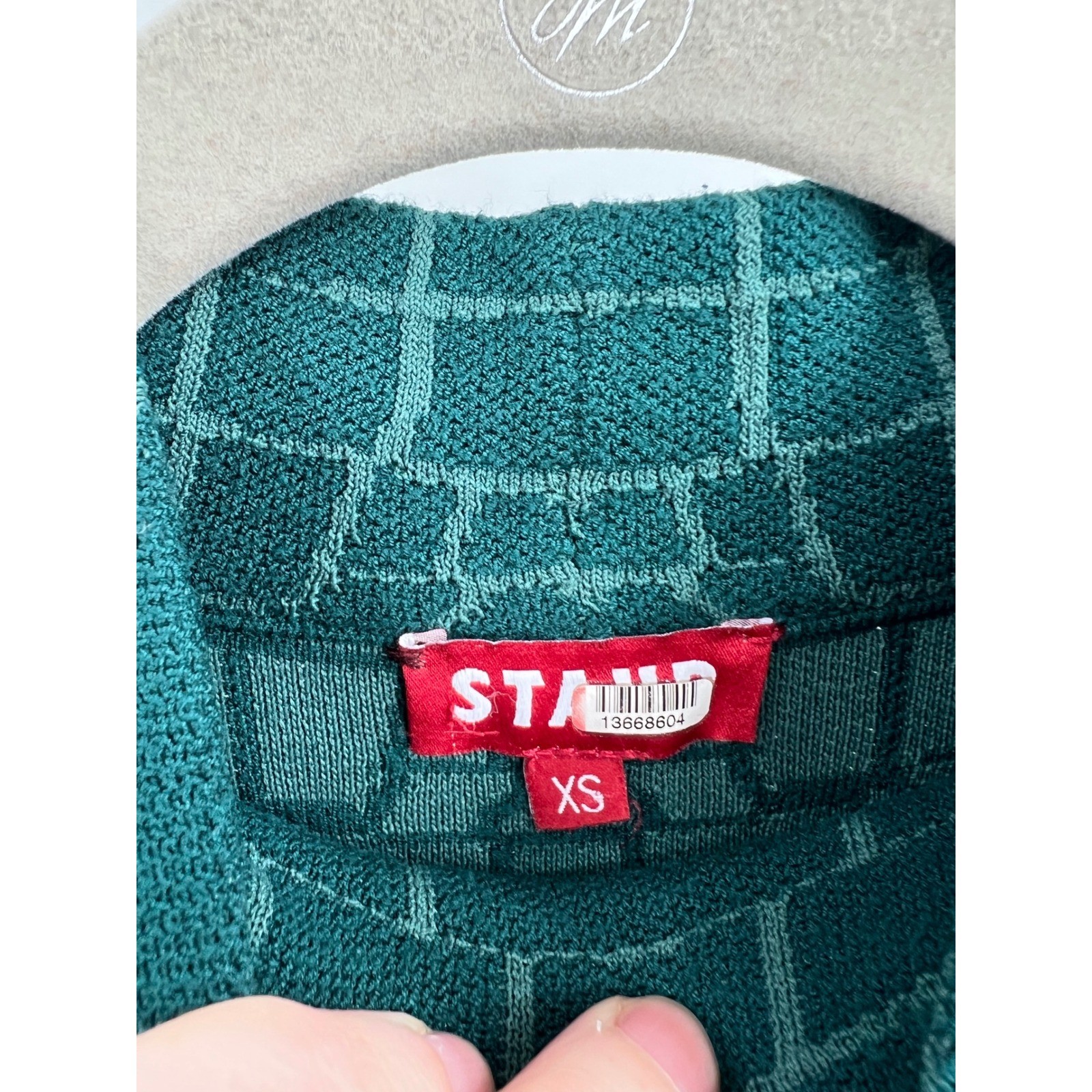 STAUD Teal Green Croc Embossed Jacquard Mock Neck Midi Sweater Dress XS