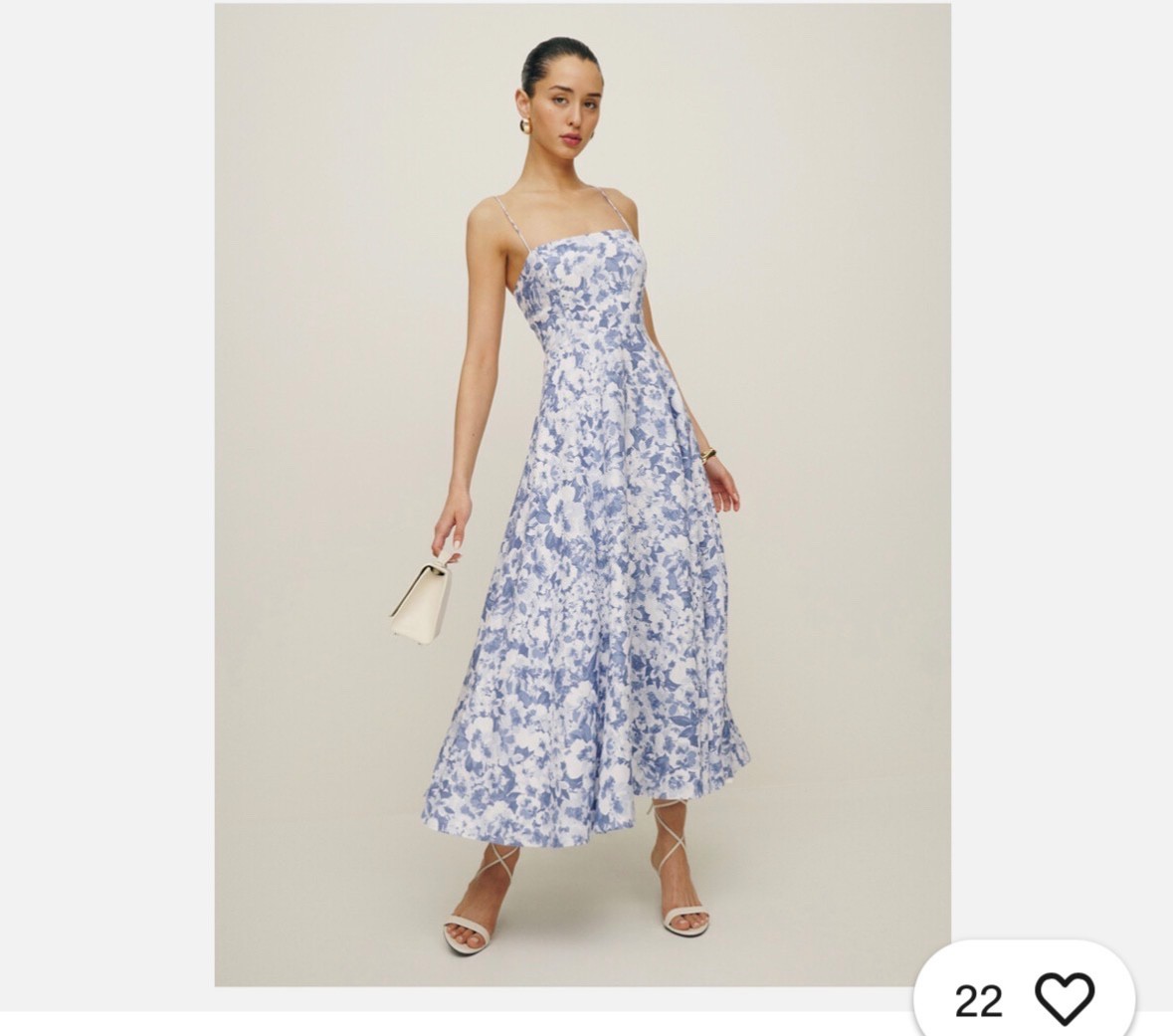 Reformation Monette Linen Floral Maxi Dress Larkspur Blue SIZE 4, 100% LINEN