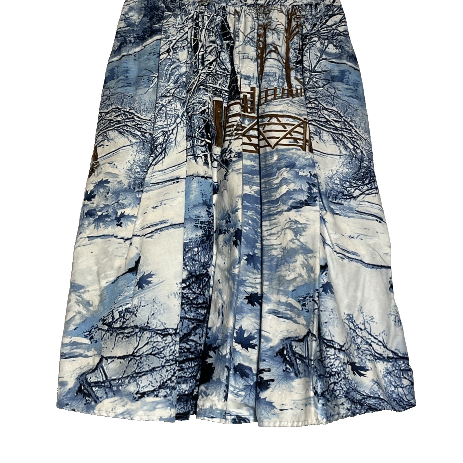 Retrolicious Dress Retro Winter Woods Holiday Print Small Knee Length Cap Sleeve