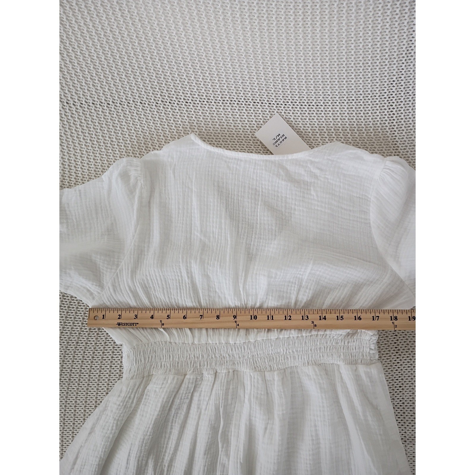 NWT Parisian White 100% Cotton Gauze Coastal Boho Maxi Dress M Paris Designer