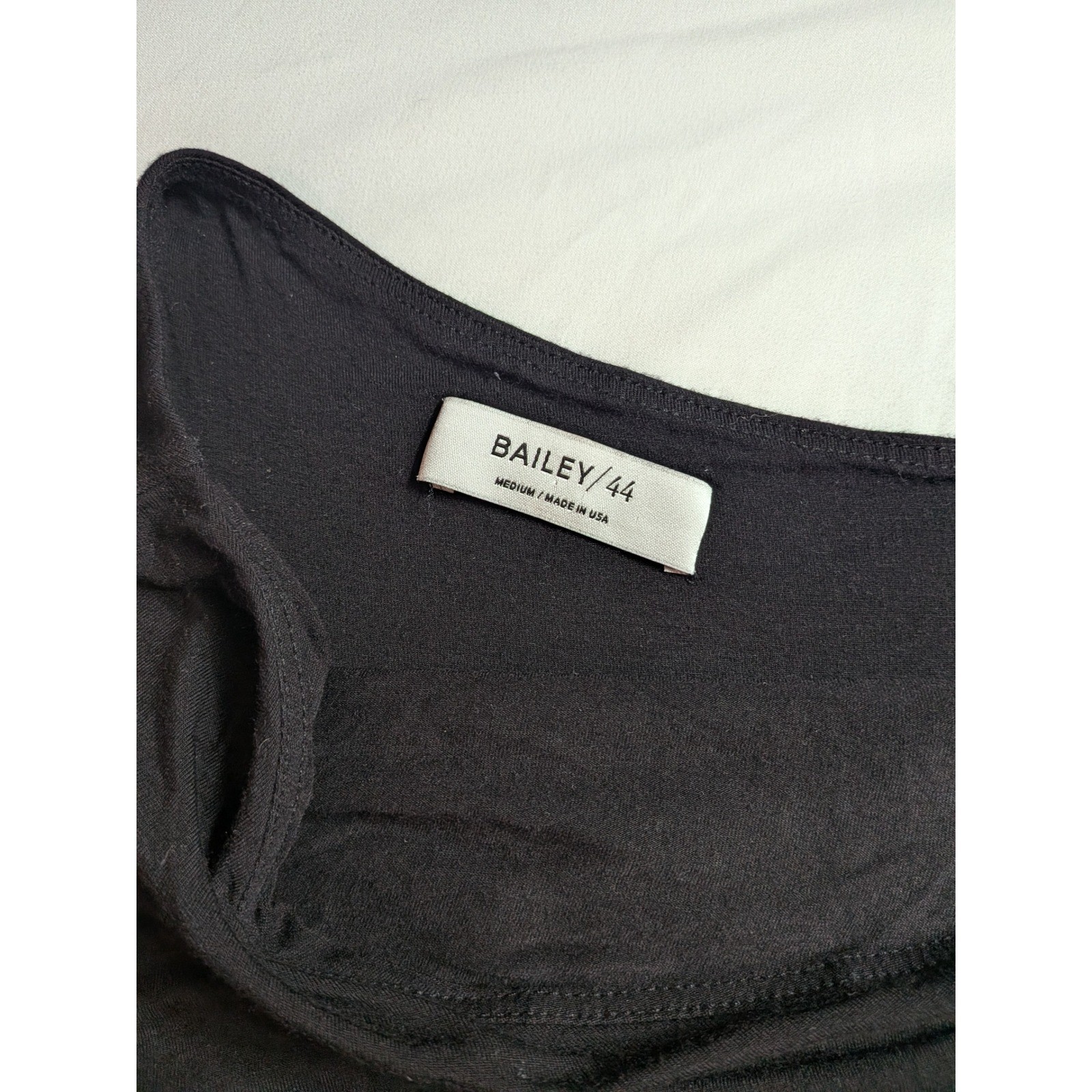 Bailey 44 Black Ruched One Shoulder Cold Shoulder Mini Dress Medium Made in USA