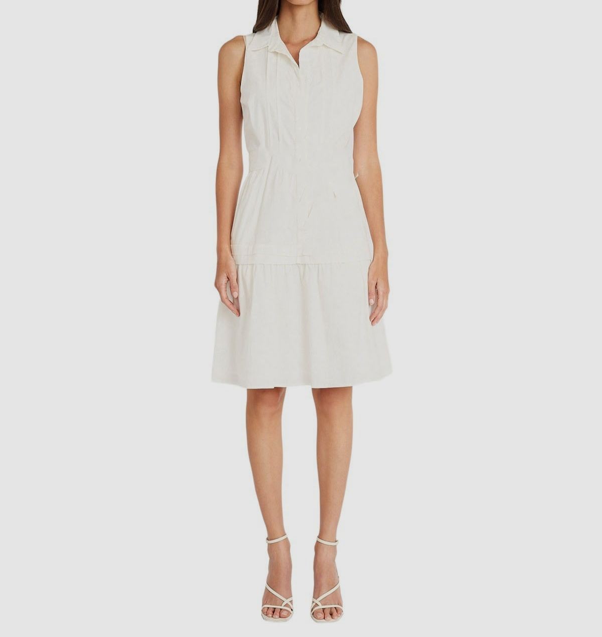 Maggy London Women’s White Pintuck Shirtdress Size 2