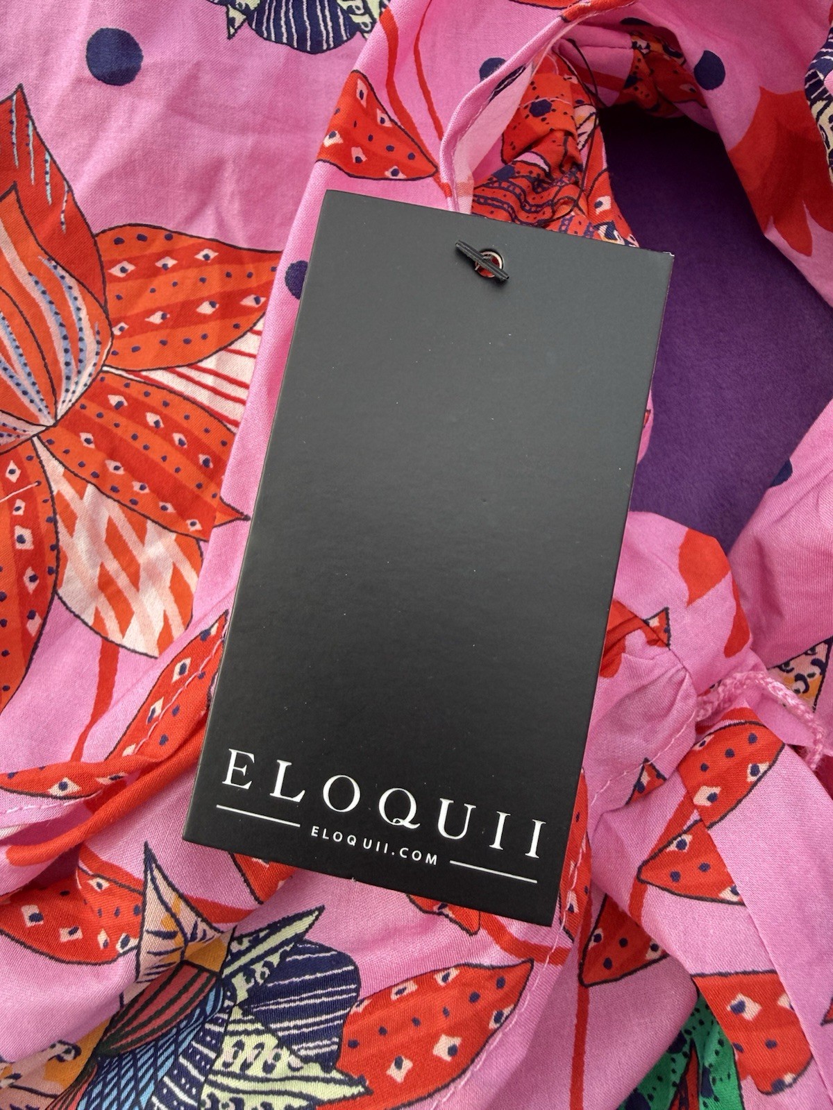 Eloquii Dresses Pink Floral Off-Shoulder Tie-Waist Dress 100% Cotton Sz 18 NWT