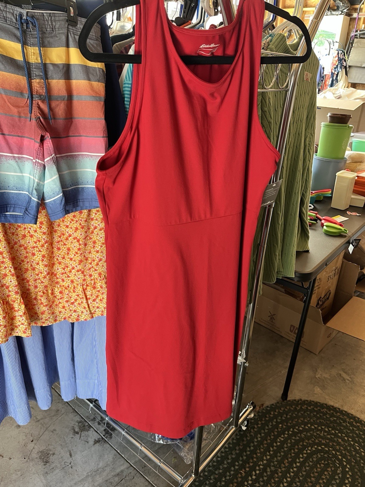 Eddie Bauer Aster Collection Medium Moisture Wicking Sleeveless Red Dress